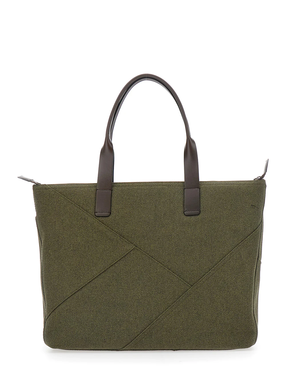 Bolsa Shopper Verde Dolce & Gabbana Adamo com Estampa Total em Algodão e Alça de Couro de Novilho