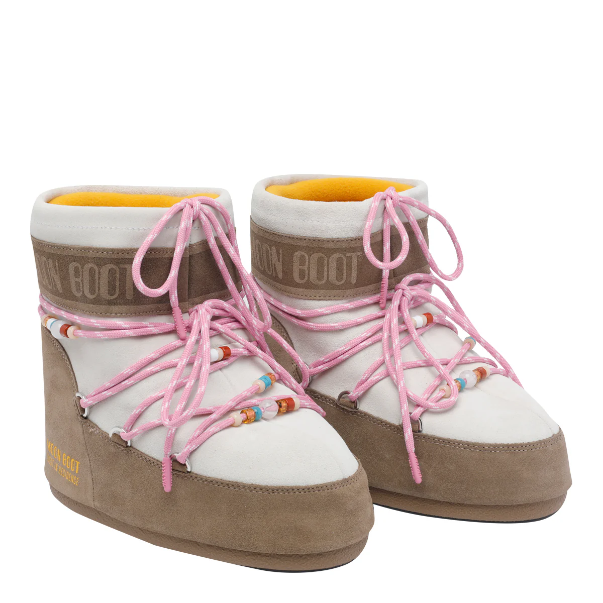MOON BOOT X GUEST IN RESIDENCE Bege Biqueira de Couro de Carneiro/Sola de Borracha