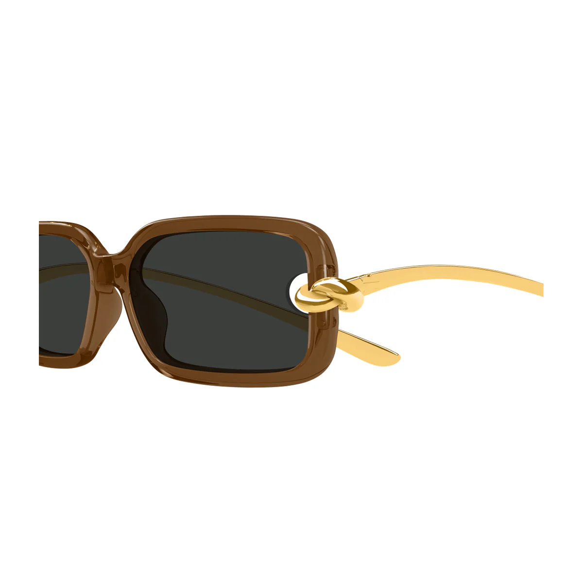 Óculos de Sol Bottega Veneta BV1439S Linea Signature Icons 005 Marrom Dourado Cinza Marrone Bio-injetado/Metal