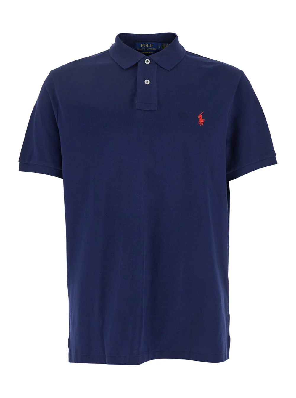 Polo Ralph Lauren Personalizado Slim Fit Azul com Detalhe de Pombo na Frente em Algodão para Homens Camisetas Azuis e Polo Ralph Lauren Personalizado Slim Fit Azul com Detalhe de Pombo na Frente em Algodão para Homens Camisetas Azuis e