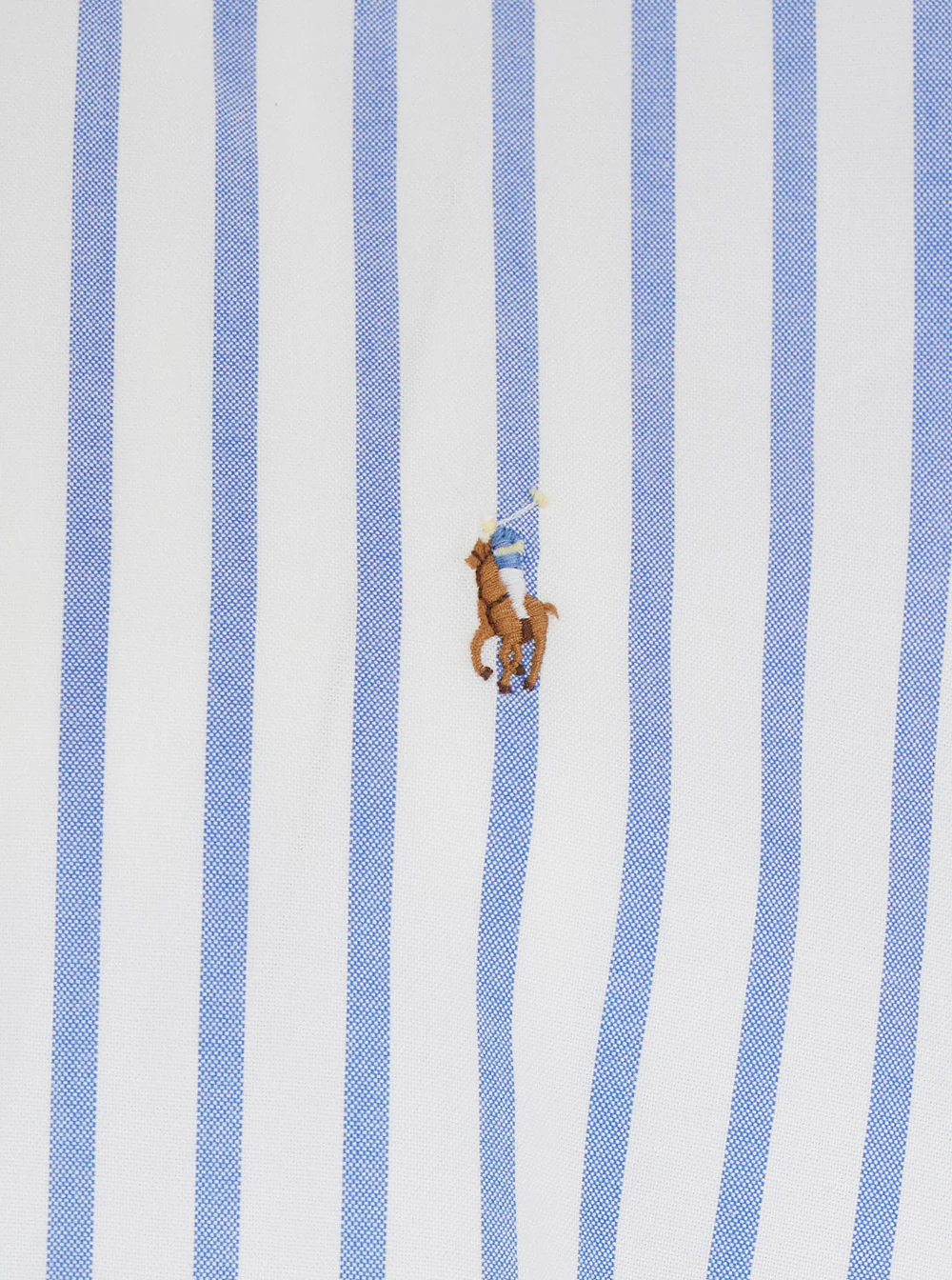 Camisa Polo Ralph Lauren Azul Claro com Embroideria de Cavalo na Frente e Motivo Listrado em Todo o Tecido em Algodão para Blusas Masculinas