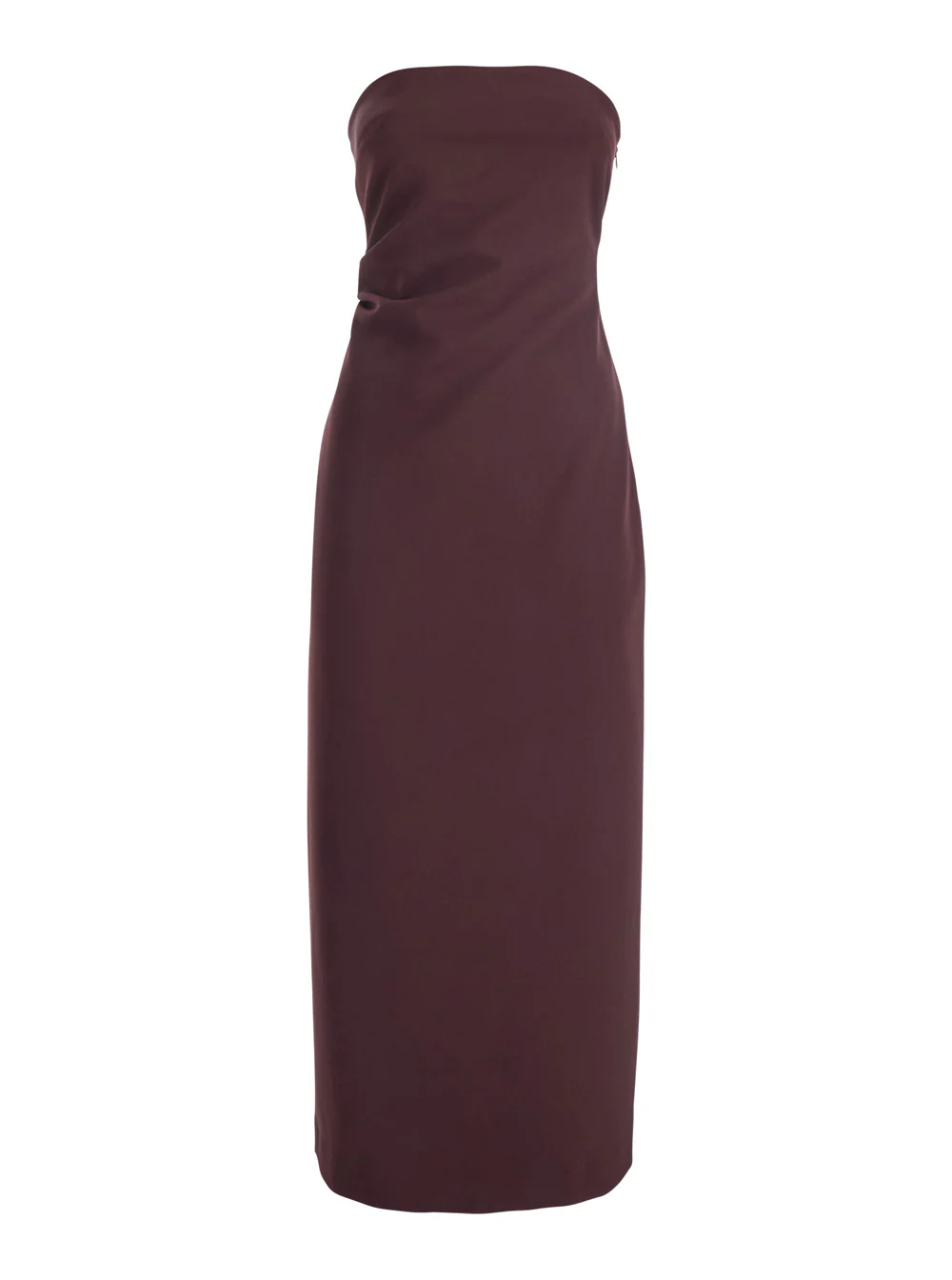 Vestido Bustier Listrado em Tecido Técnico para Mulher Poliéster Elastano Longo