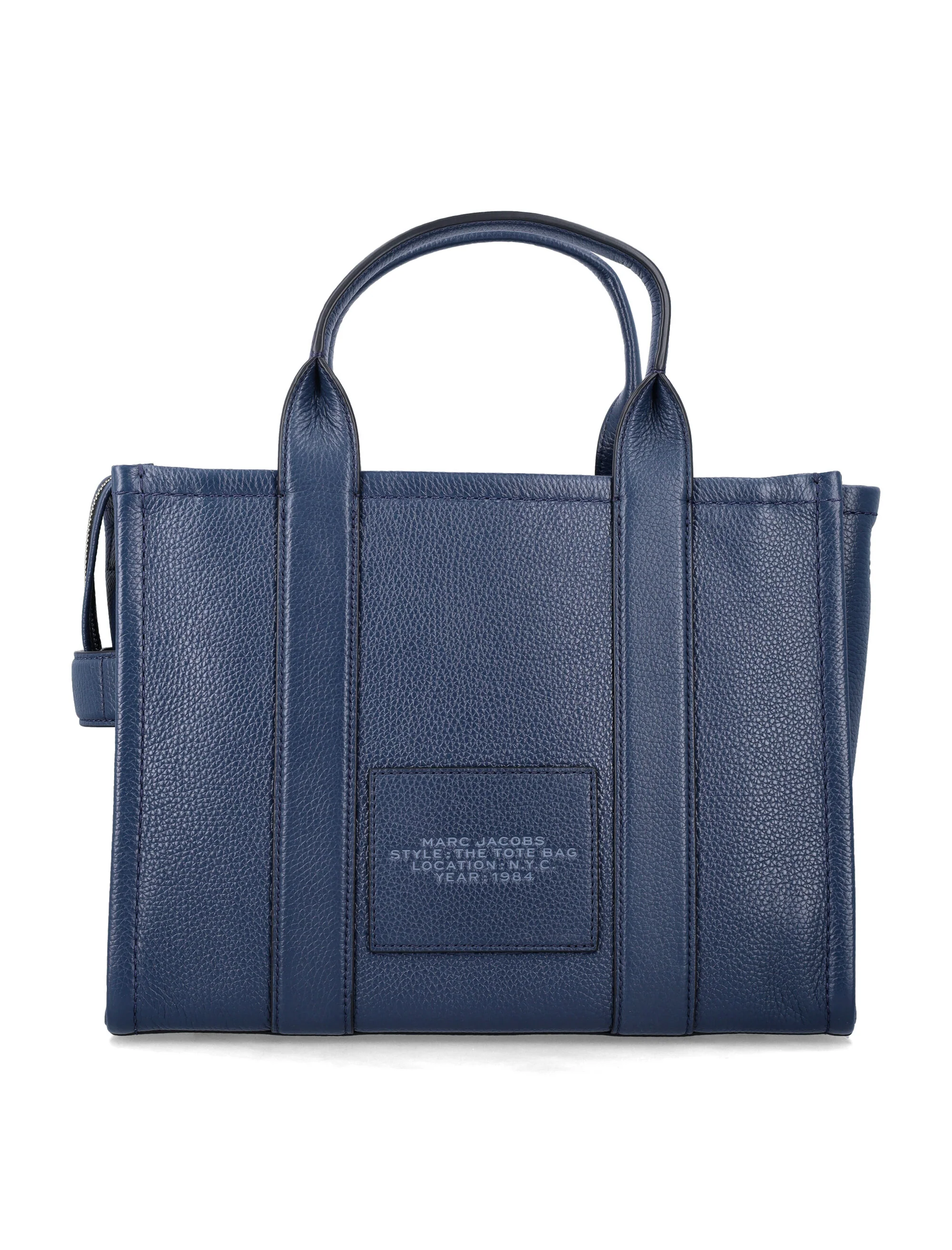 Bolsa Tote Média Marc Jacobs em Couro Azul Sea Cow