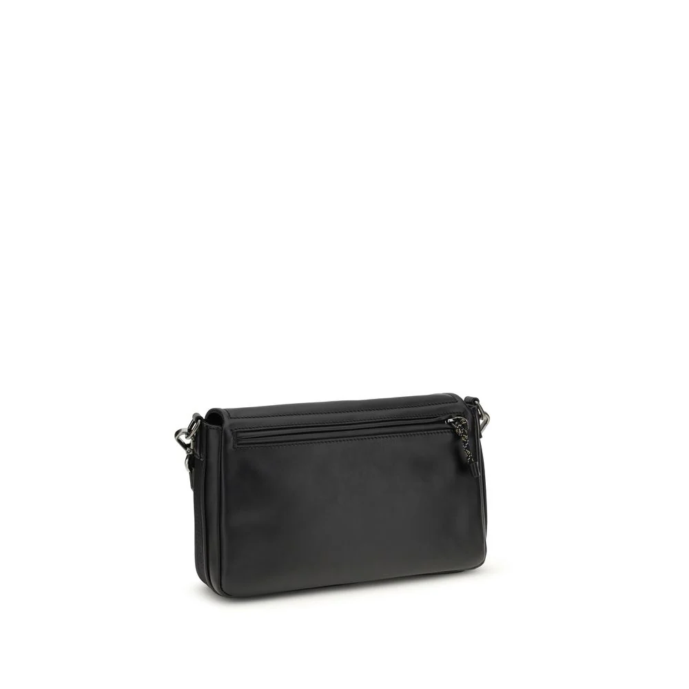 Bolsa de Ombro Bos Taurus de Couro de Novilho Preto Fendi