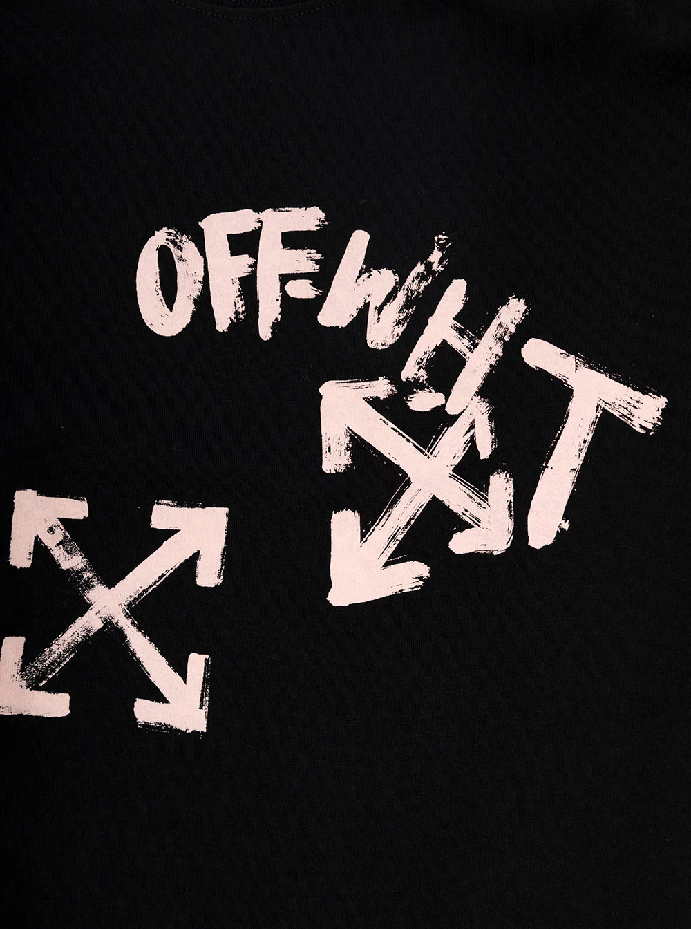 Off White Kids Paint Script Black Cotton Jersey