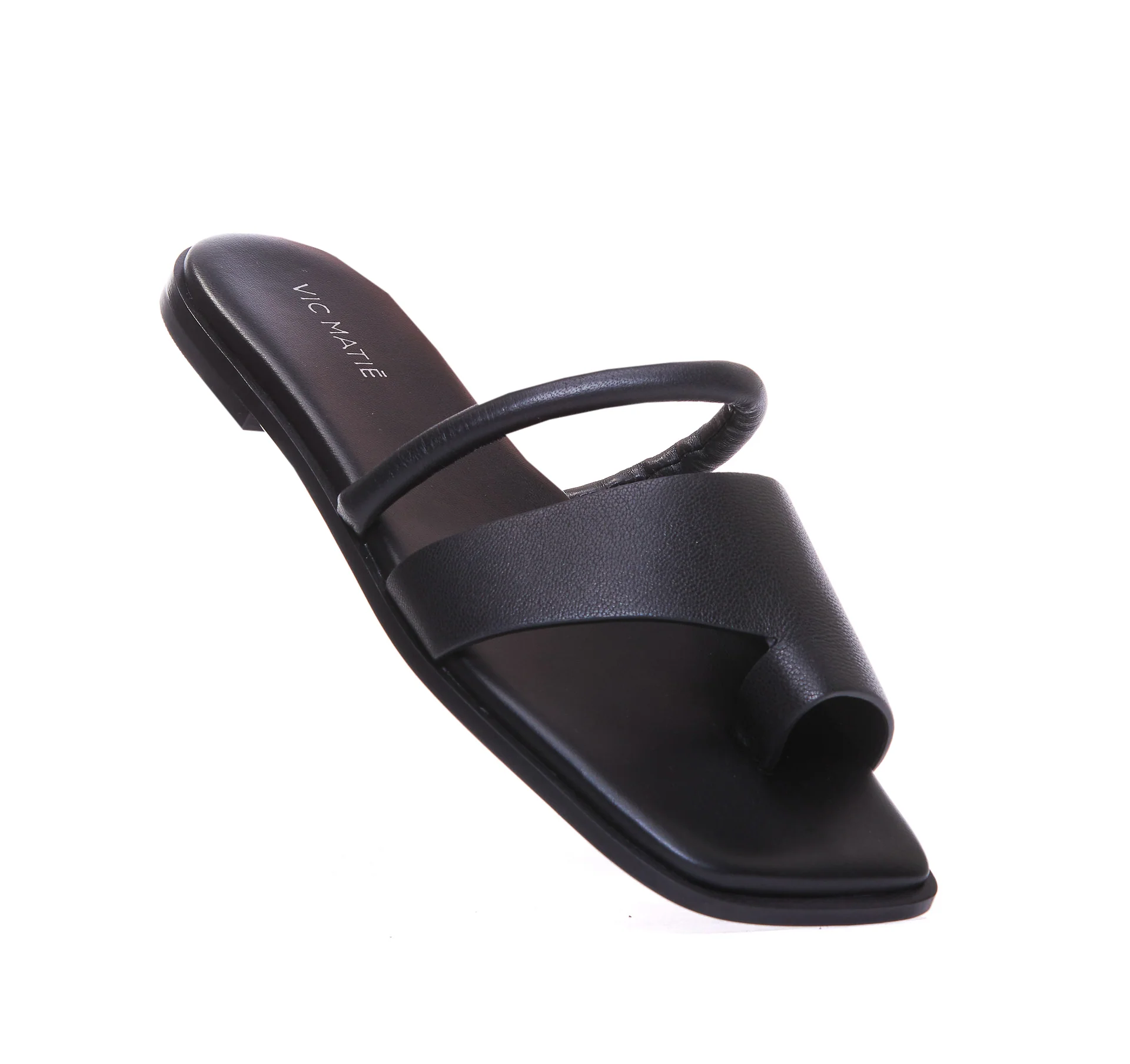 Sandalhas Vic Matie Preto Couro/Sola de Borracha