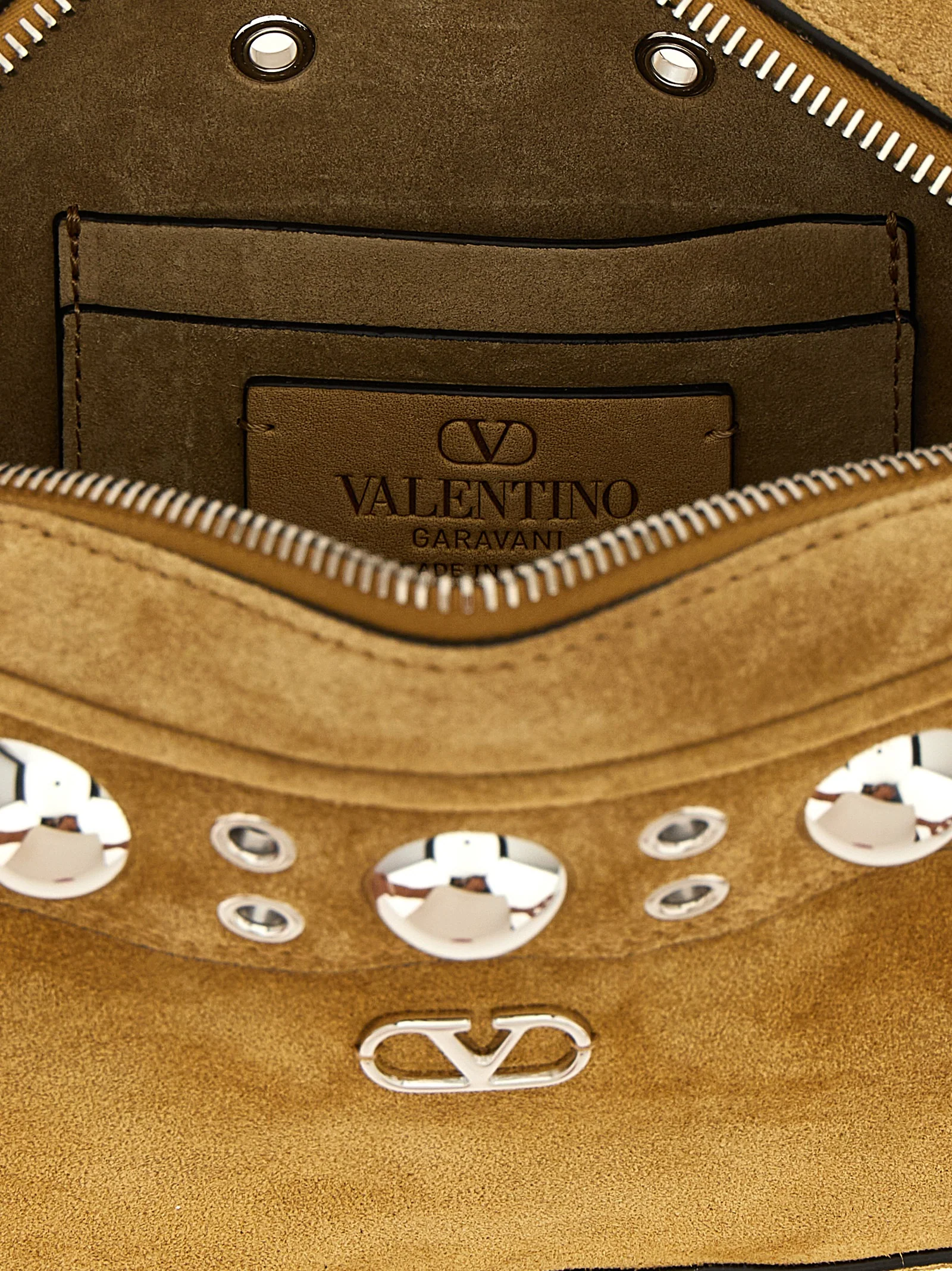 Bolsa de Ombro Valentino Garavani Nellcôte Bege Couro de Vaca (Bos Taurus) Crossbody