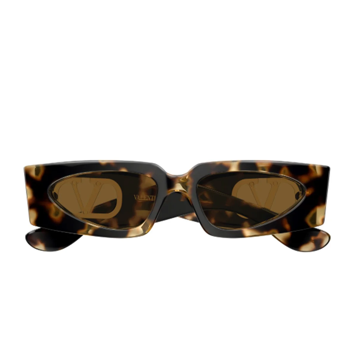 Óculos de Sol Ottica Lucciola Valentino Vg0001s Linea V Logotipo Havana Acetato Reciclado