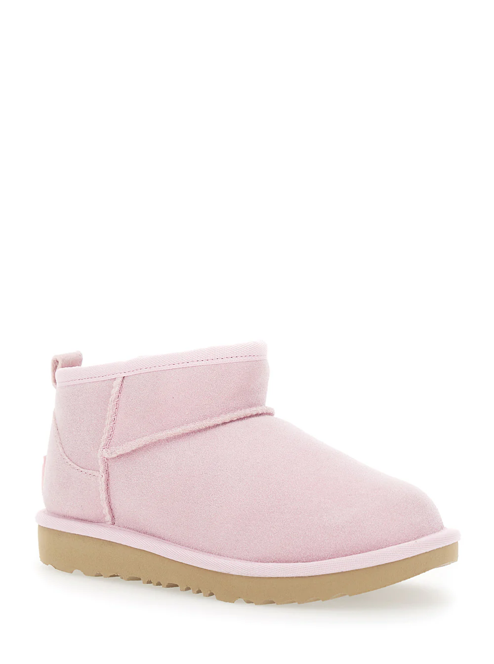 Botas de Cano Curto Ugg Kids Clássicas Ultra Mini Rosa com Forro de Lã de Ovelha para Menina