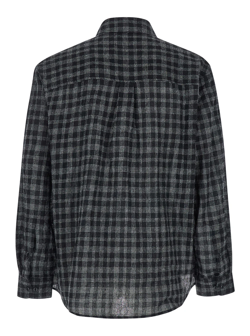 Camisa Preta Tonywack com Estampa Xadrez em Mistura de Lã e Nylon e Blusas