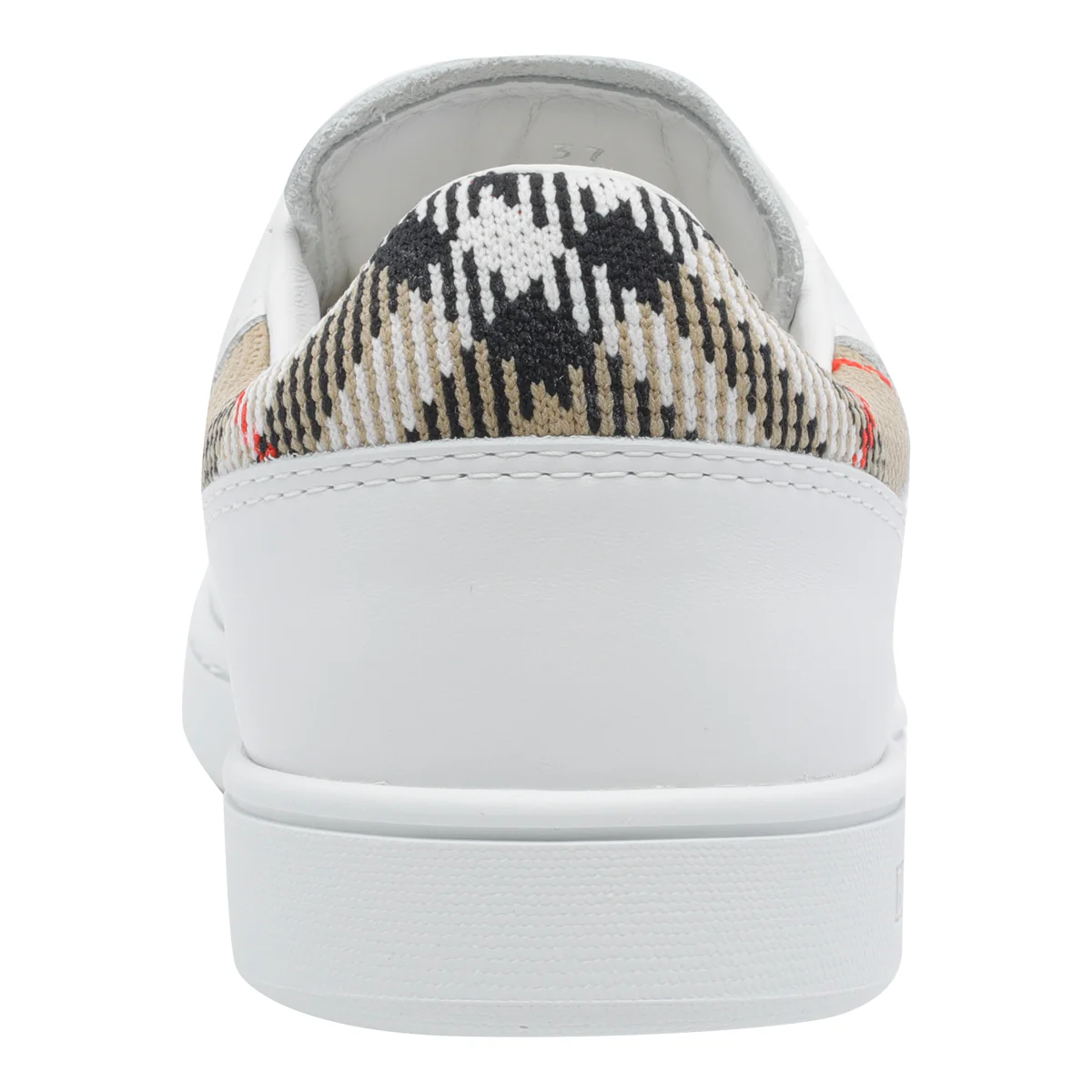 Sapatilhas Burberry Brancas de Couro de Vitela/Sola de Borracha