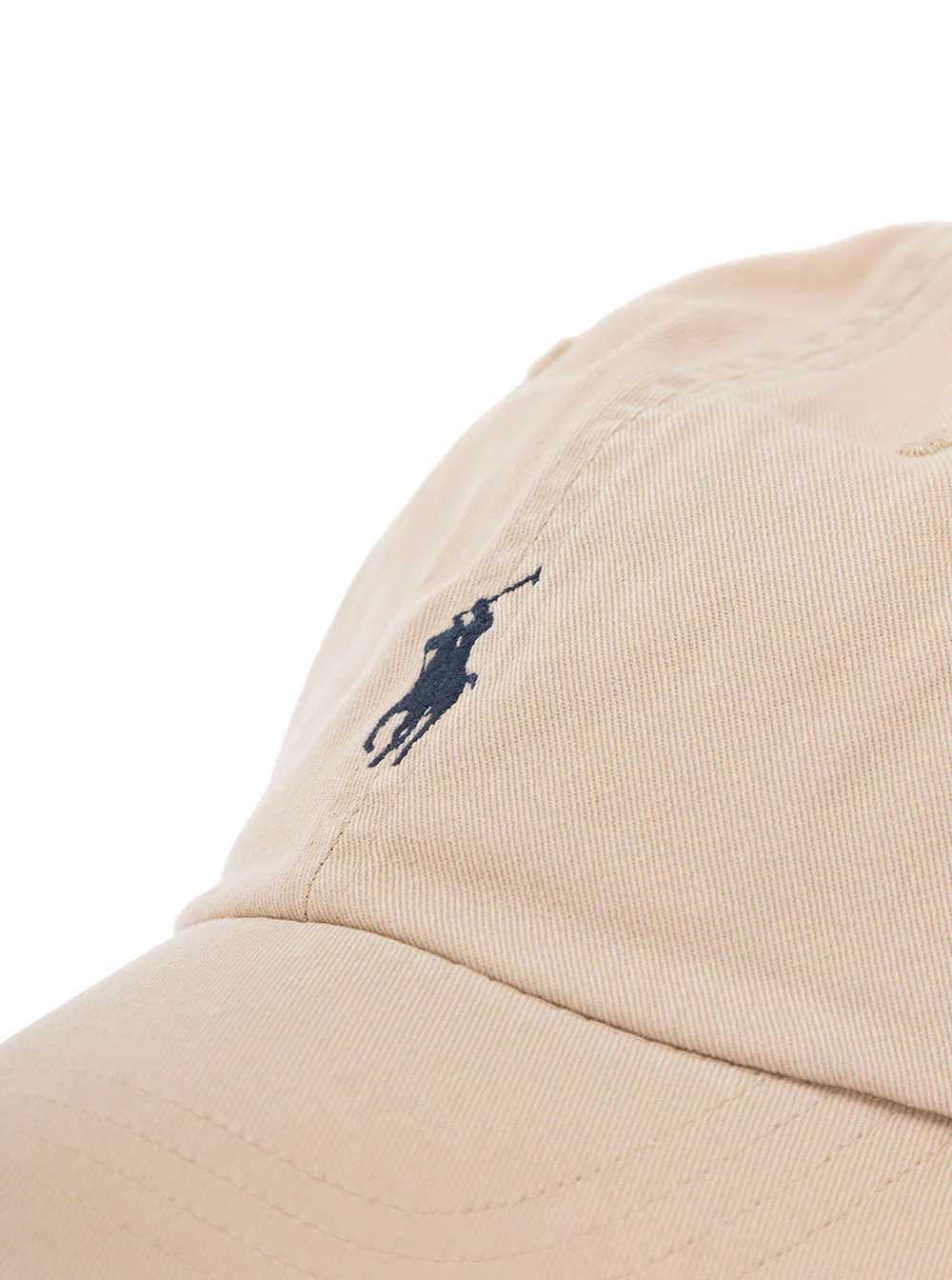 Boné Bege de Beisebol Polo Ralph Lauren com Logotipo Bordado de Pônei na Frente, Algodão para Homens Chapéus e Luvas