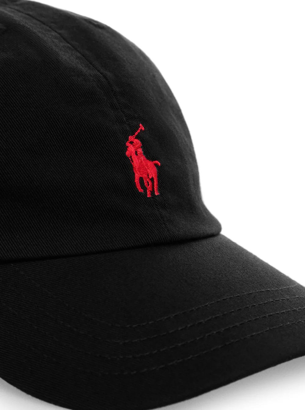 Boné de Beisebol Polo Ralph Lauren Kids Logotipo Preto com Embroideria Frontal de Algodão, Chapéus e Luvas para Meninos