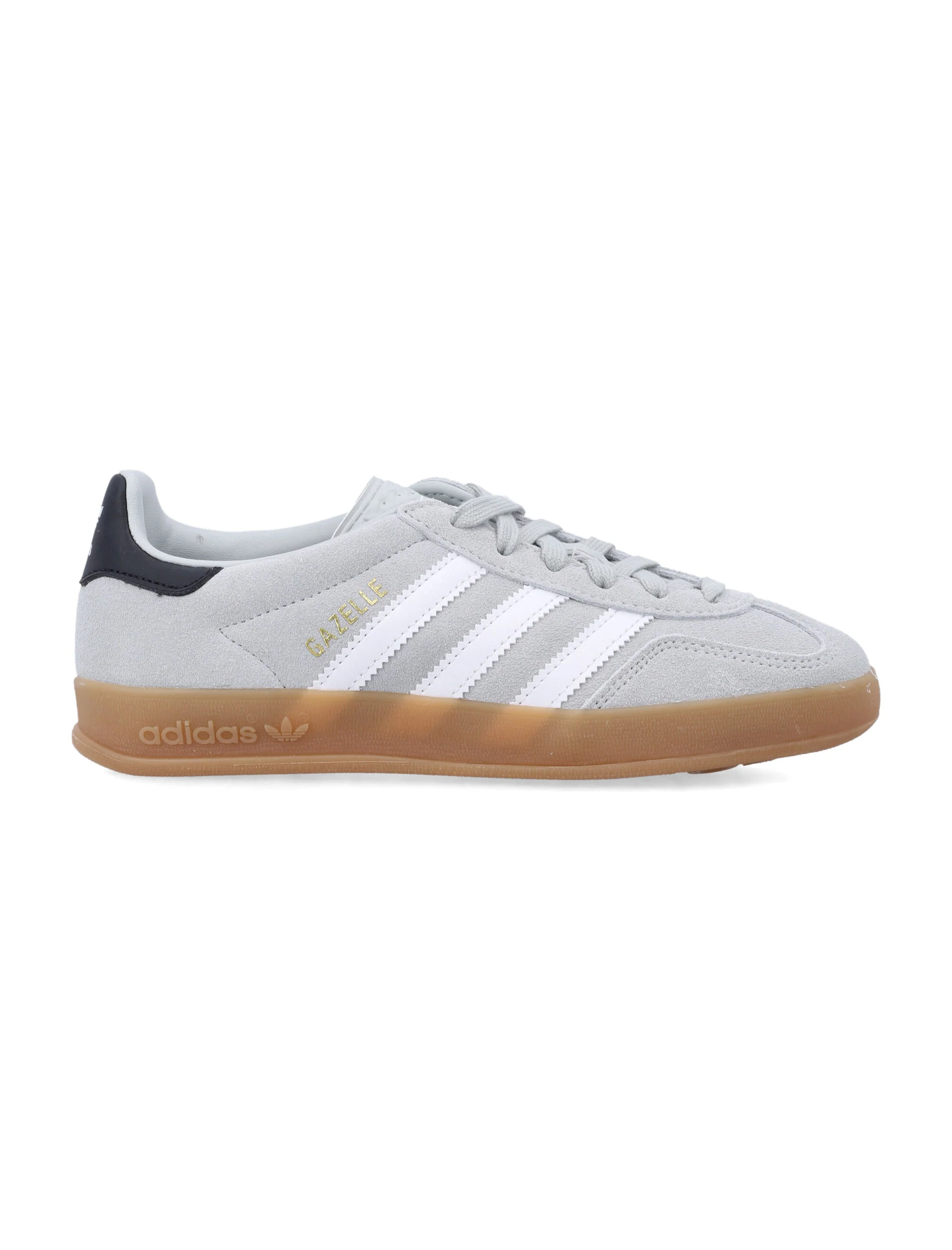 Adidas Originals Adidas Gazelle Indoor Cinza Infantil Sapatos de Corrida Cinza/Branco Sola de Couro