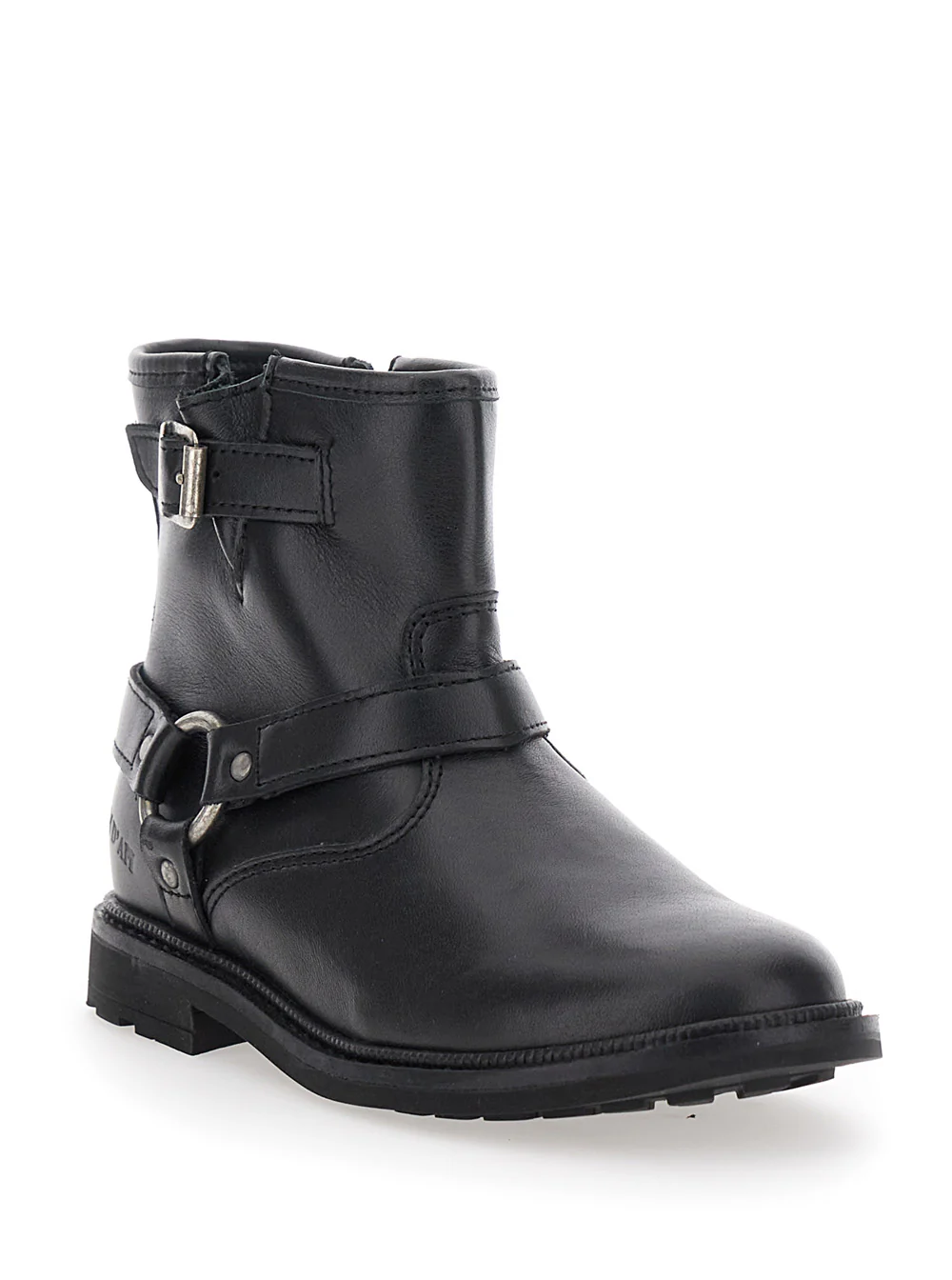 Botas de Cano Curto Pretas Pom D'Api Kids com Detalhe de Cinto e Borracha para Menina