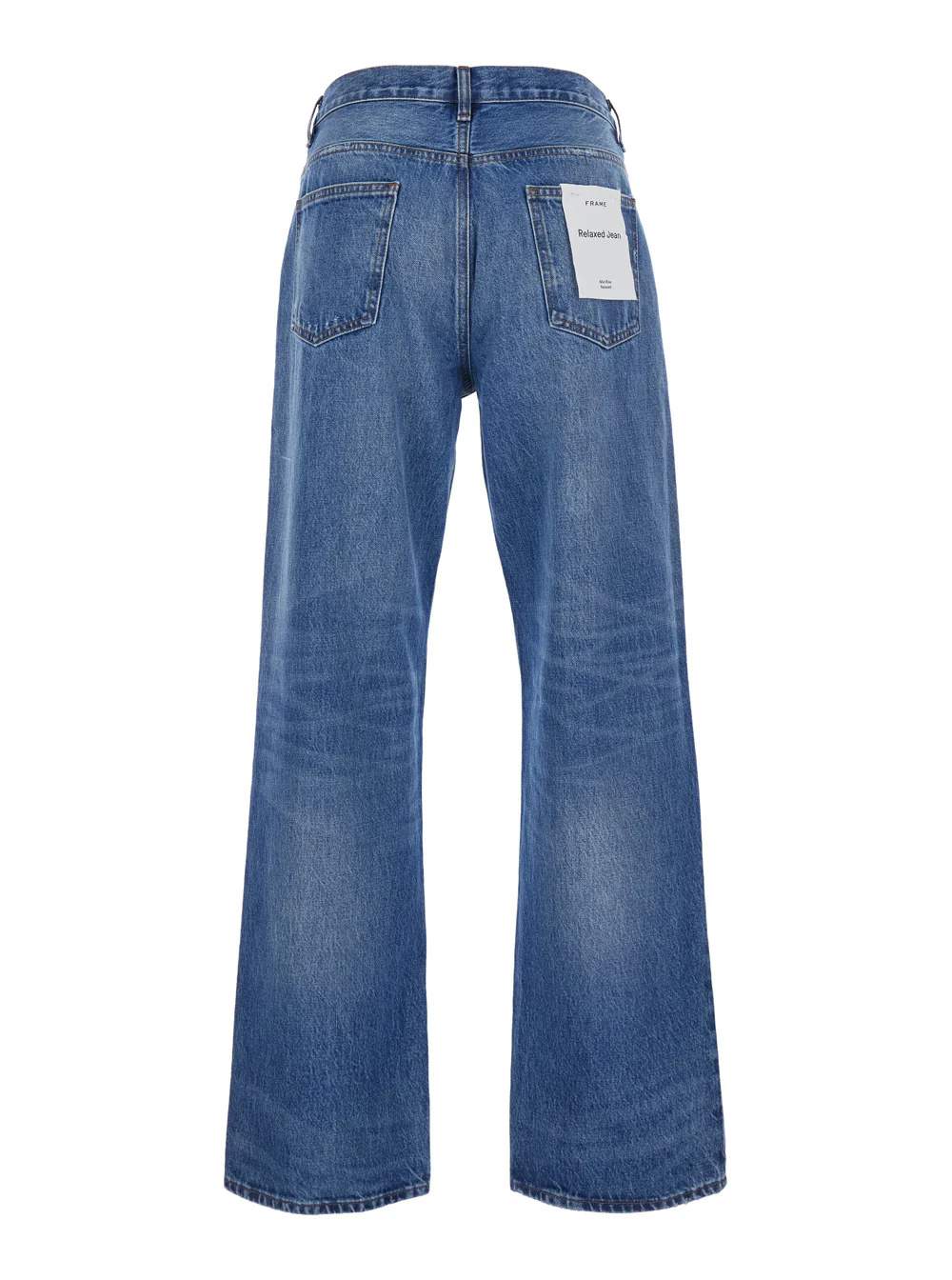 Calça Jeans Solta com Cintura Alta e Bolsos Azul para Mulheres Blu Calça Jeans Solta com Cintura Alta e Bolsos Azul para Mulheres Blu