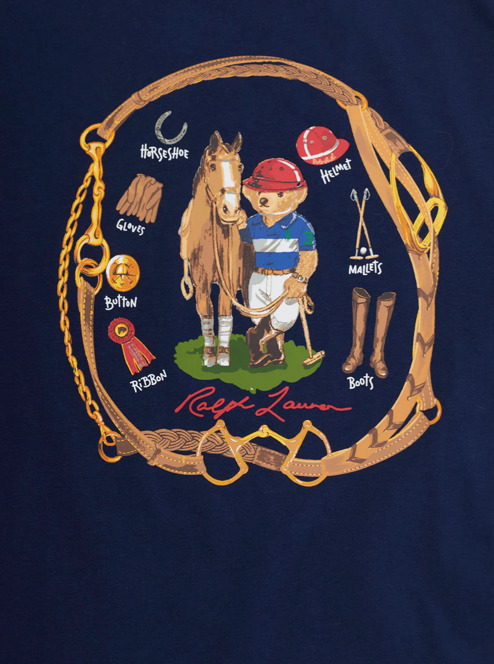 Camiseta Azul Infantil Polo Ralph Lauren com Logotipo Maxi na Frente de Algodão para Crianças Camisetas Azuis e Camisetas Polo