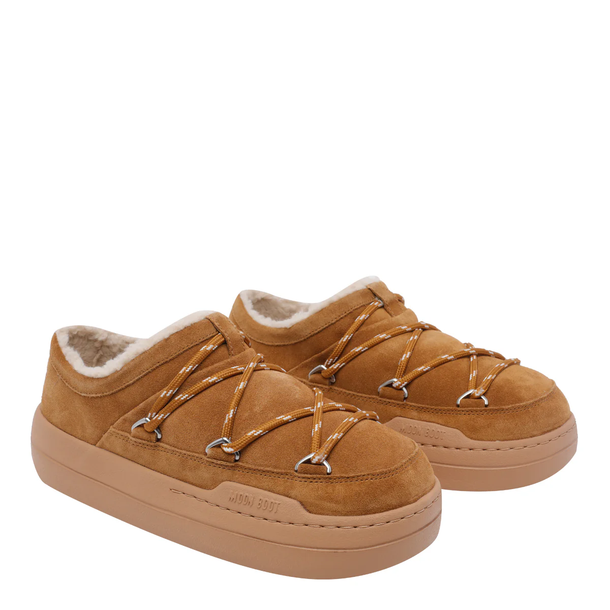 Chinelas Moon Boot Marrom Couro de Vitela/Sola de Borracha