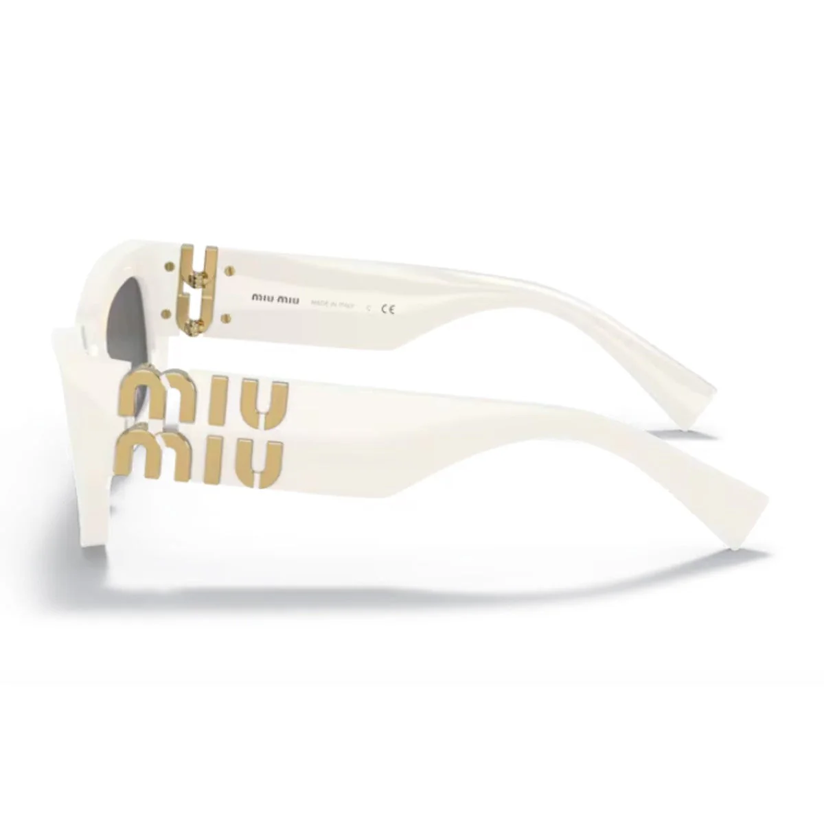 Óculos de Sol Miu Miu 0MU 09WS Glimpse Branco Acetato