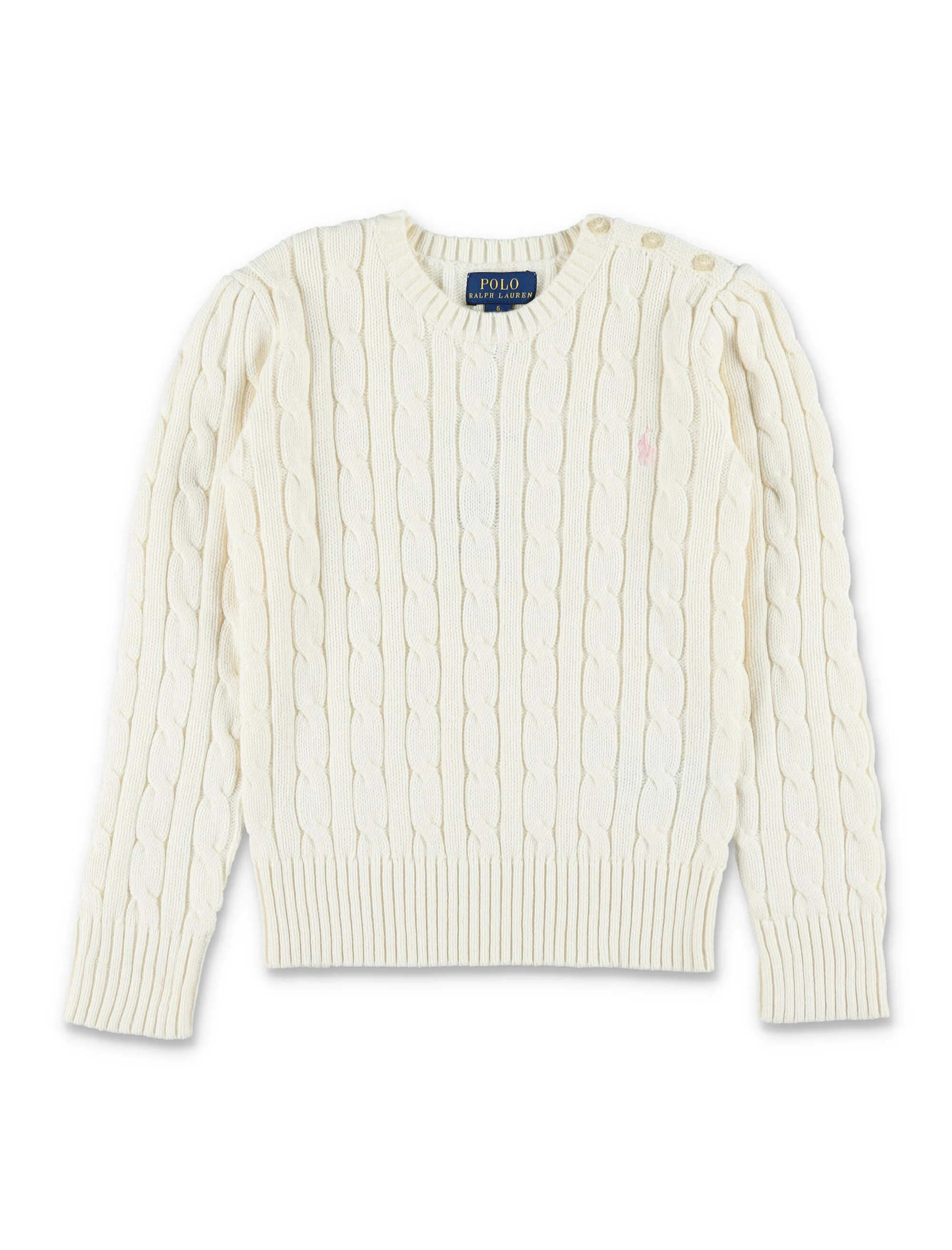 Polo Ralph Lauren Suéter de Malha de Cânhamo de Algodão para Meninas Branco