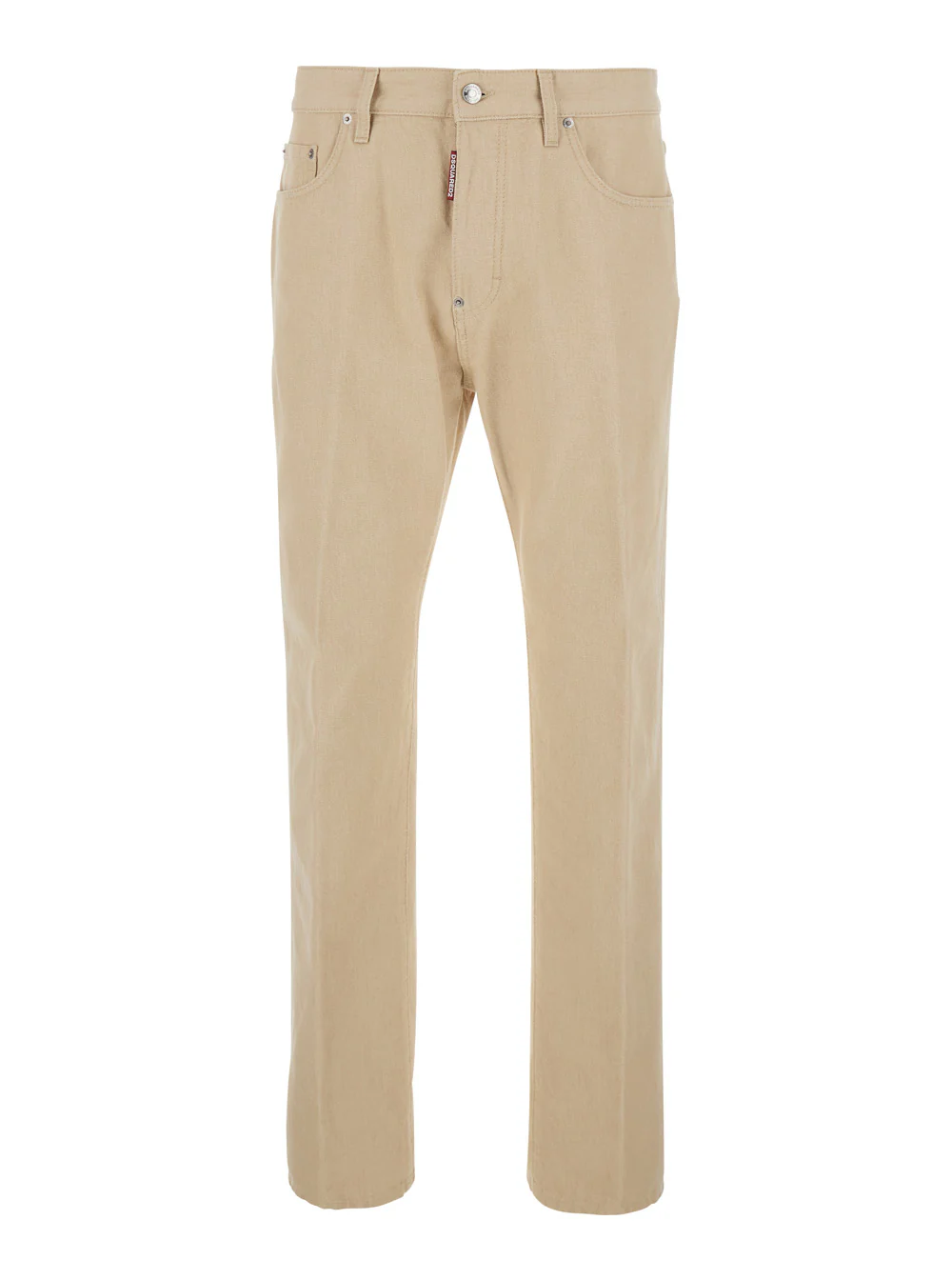 Calças Jeans Bege Dsquared2 642 com Patch de Logotipo na Parte de Trás para Homem de Algodão