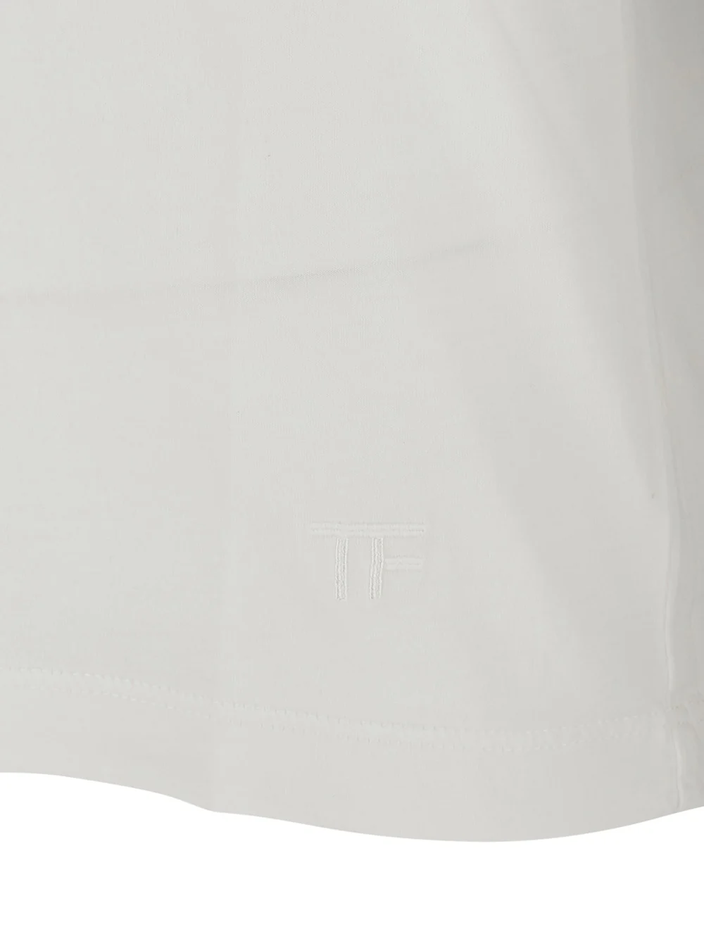 Camiseta Tom Ford de Algodão e Seda, Manga Curta, Branca com Gola Redonda para Homens, Camisetas Polo