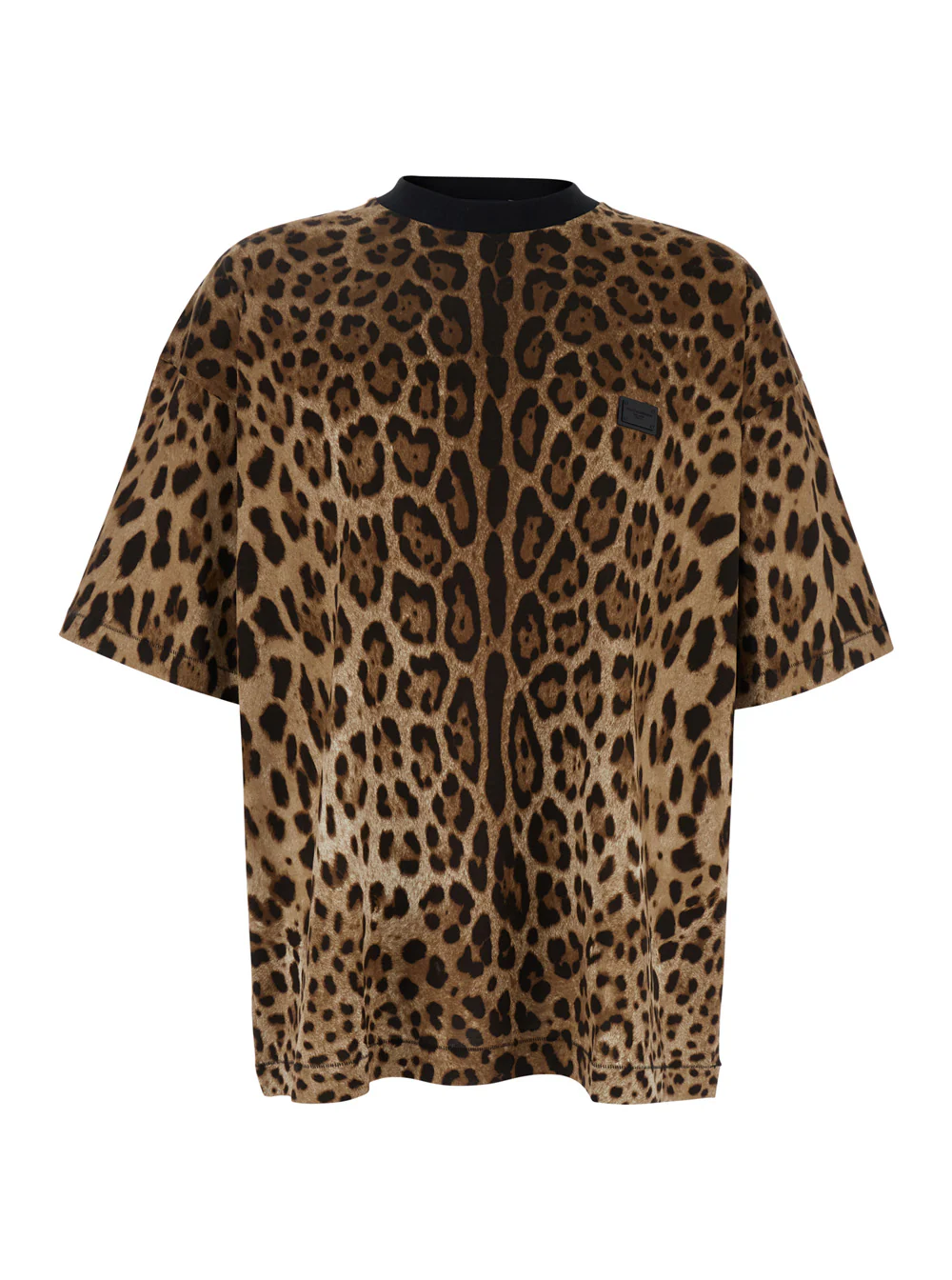 Camiseta Marrom Dolce & Gabbana com Estampa de Leopardo em Todo o Tecido em Camisetas Masculinas e Camisetas Polo Camiseta Marrom Dolce & Gabbana com Estampa de Leopardo em Todo o Tecido em Camisetas Masculinas e Camisetas Polo