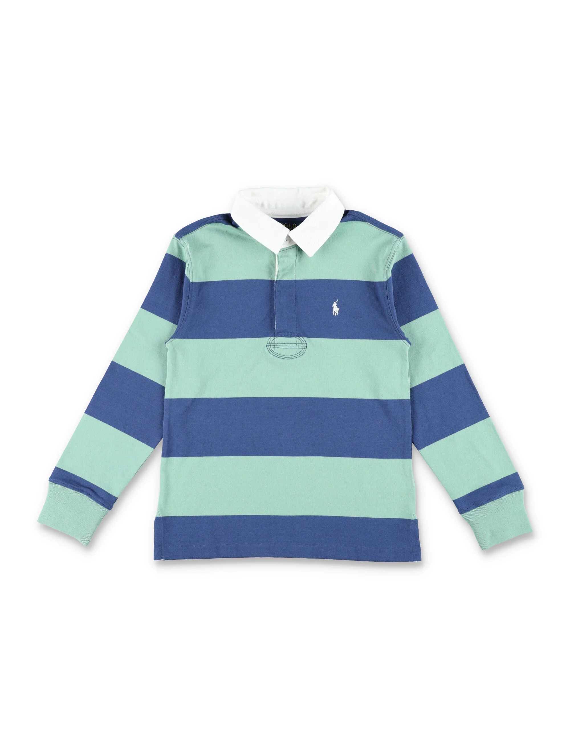 Camisola de Rúgbi Infantil de Algodão Clássico Polo Ralph Lauren Verde/azul-marinho