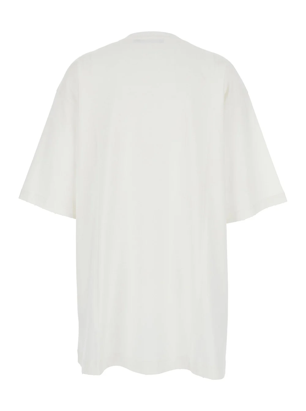 Camiseta Branca com Gola Redonda e Estampa Maxi na Frente em Algodão para Mulher - Camisetas e Camisetas Polo