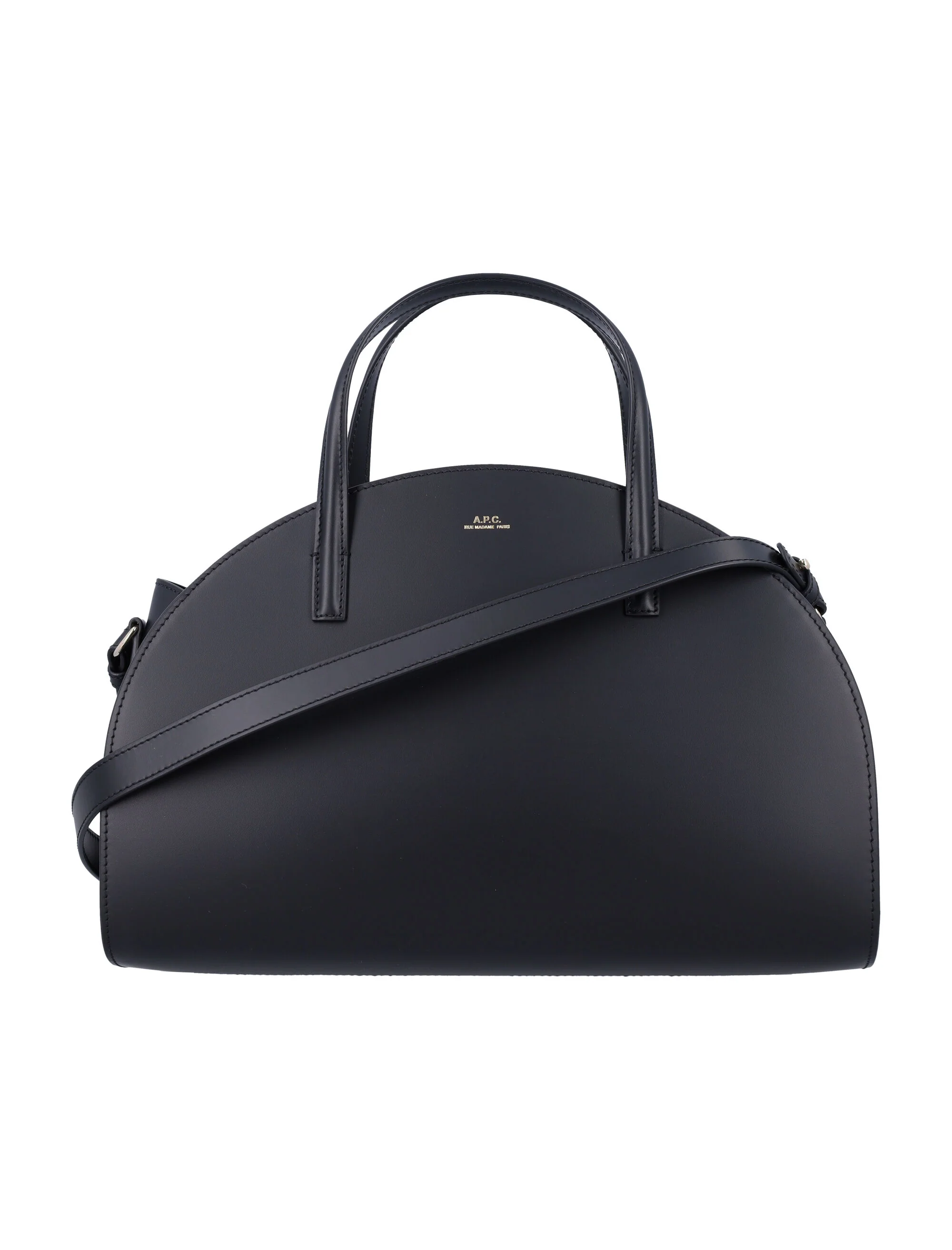 Bolsa Tote Demi Lune Preta Couro de Vaca A.P.C.