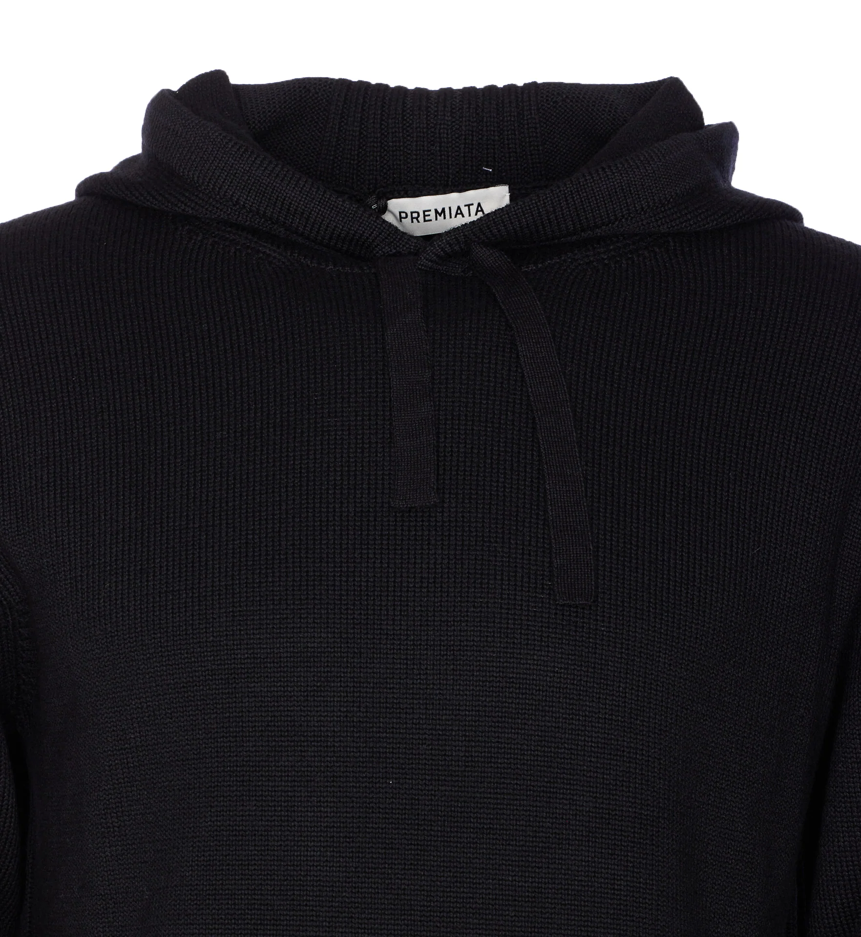 Suéter Preto de Malha de Lã Merino Premiata