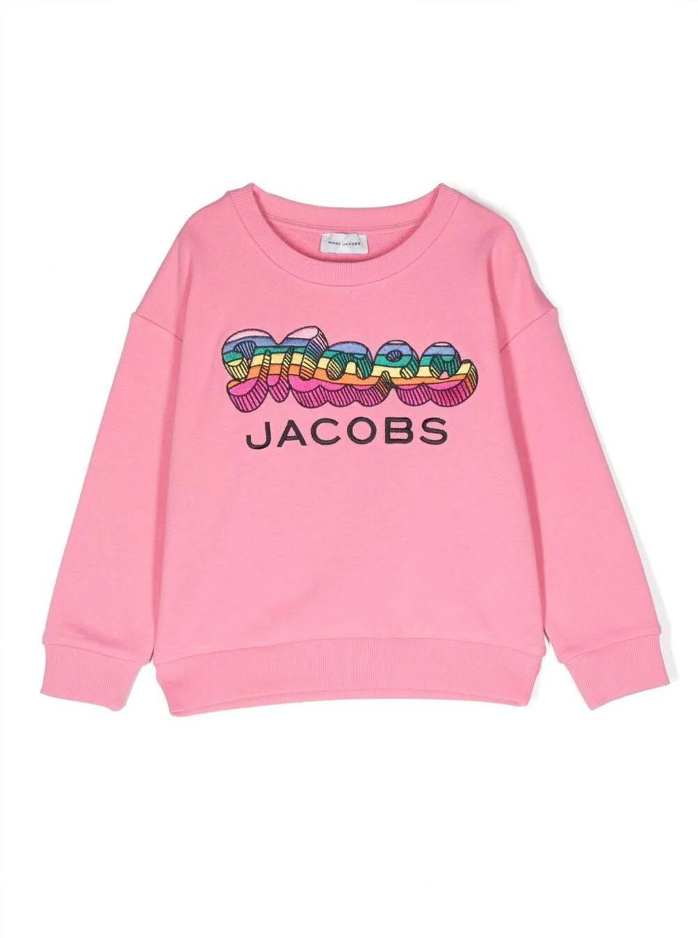 Moleton Infantil Marc Jacobs Rosa com Gola Redonda e Logotipo Bordado Moletons de Menina