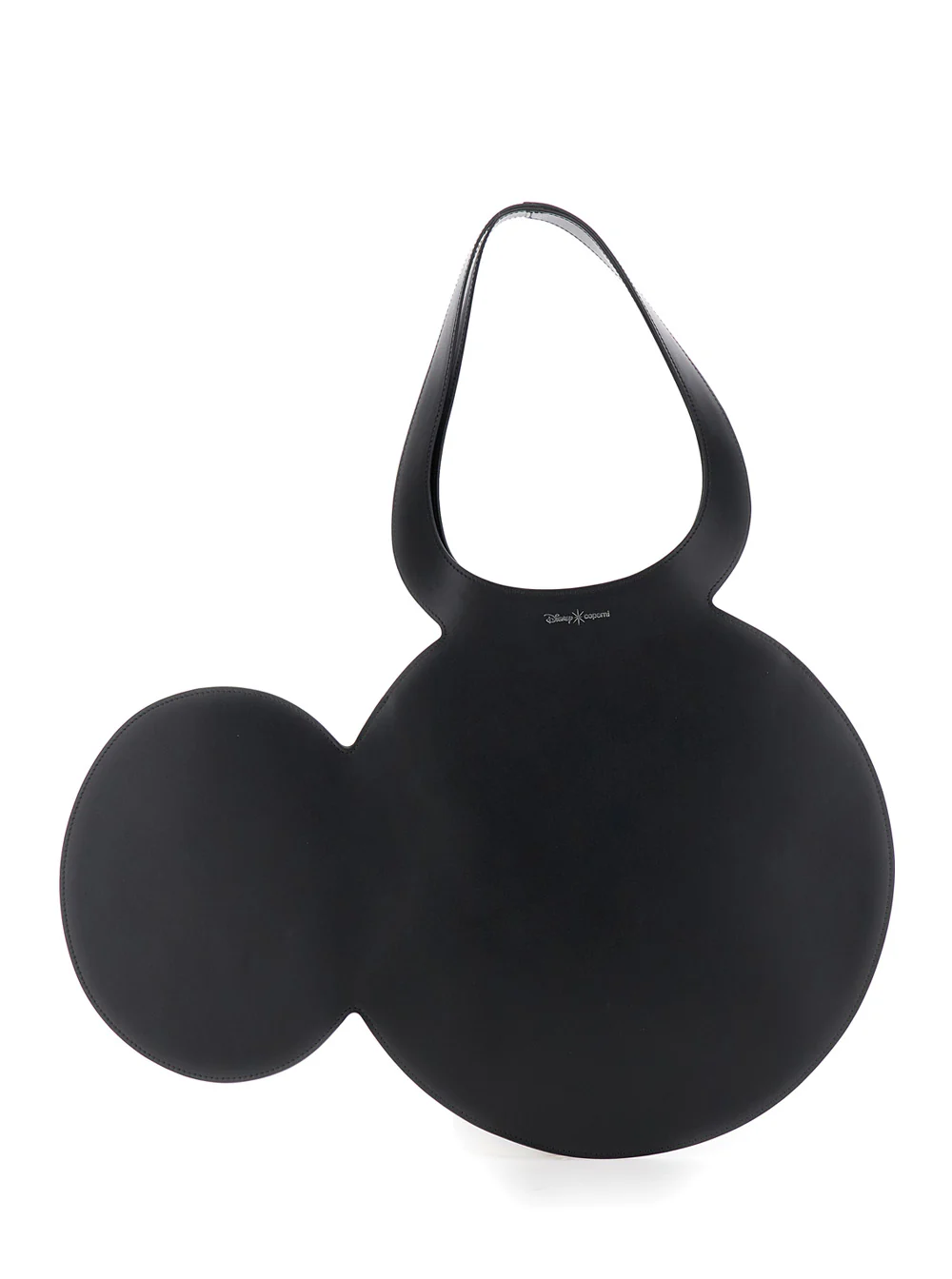Bolsa Coperni Mickey Preta com Alça com Cortes e Letras de Logotipo na Frente em Couro de Novilho Bolsas de Mulher