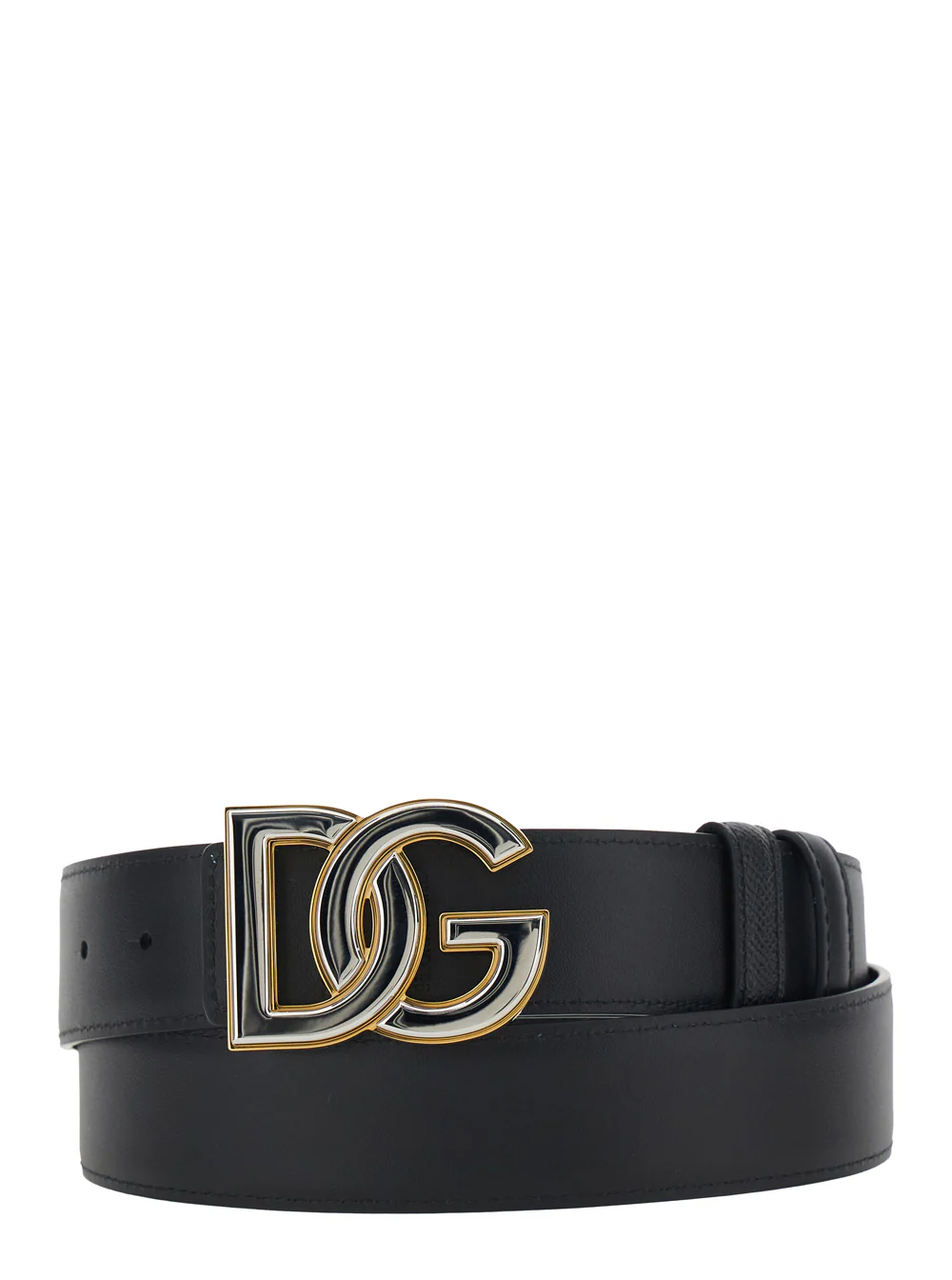 Cinto Preto Dolce & Gabbana com Fivela com Logotipo em Couro para Homens Calf Cinto Preto Dolce & Gabbana com Fivela com Logotipo em Couro para Homens Calf