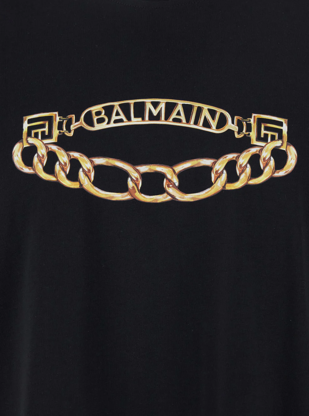 Camiseta Preta Balmain com Estampa de Logotipo na Frente em Algodão Camisetas e Camisetas Polo para Homem Camiseta Preta Balmain com Estampa de Logotipo na Frente em Algodão Camisetas e Camisetas Polo para Homem