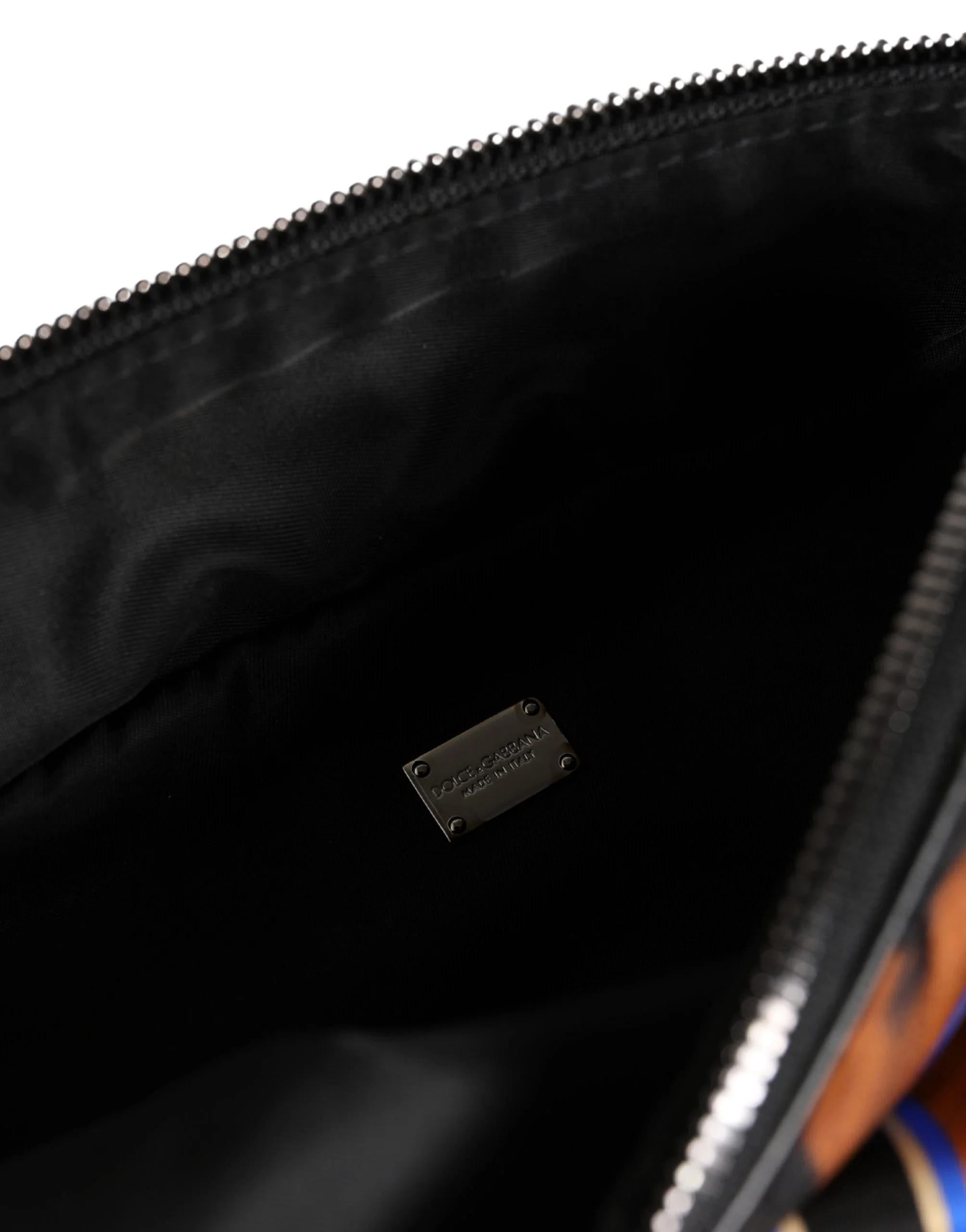 Dolce & Gabbana Bolsa de Cintura com Estampa de Tigre Marrom Nylon Borse Homem Sacola Couro de Novilho