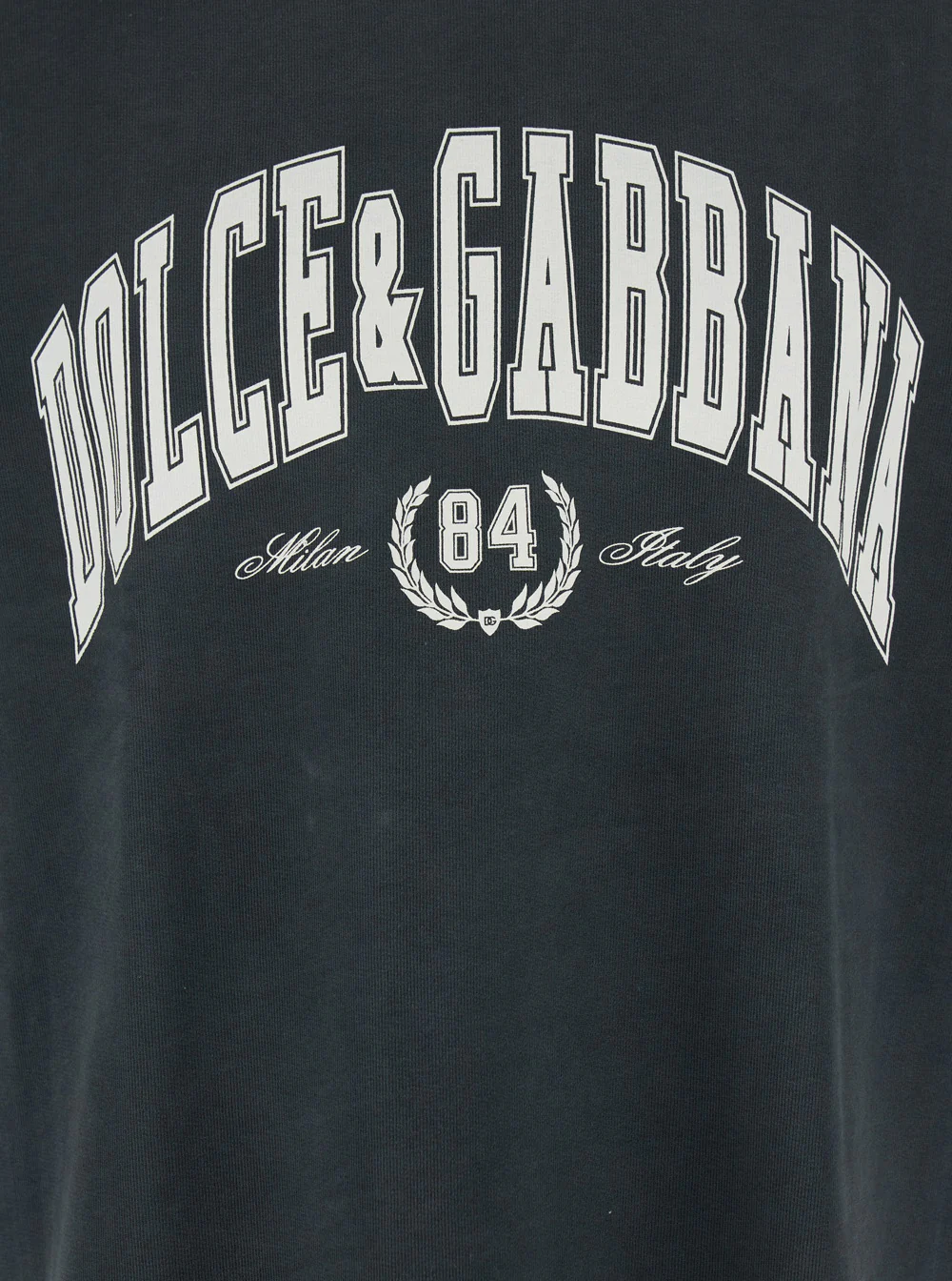 Camiseta com Gola Redonda Cinza Escuro Dolce & Gabbana com Estampa de Letras no Frontal em Algodão Camisetas e Camisetas Polo para Homem