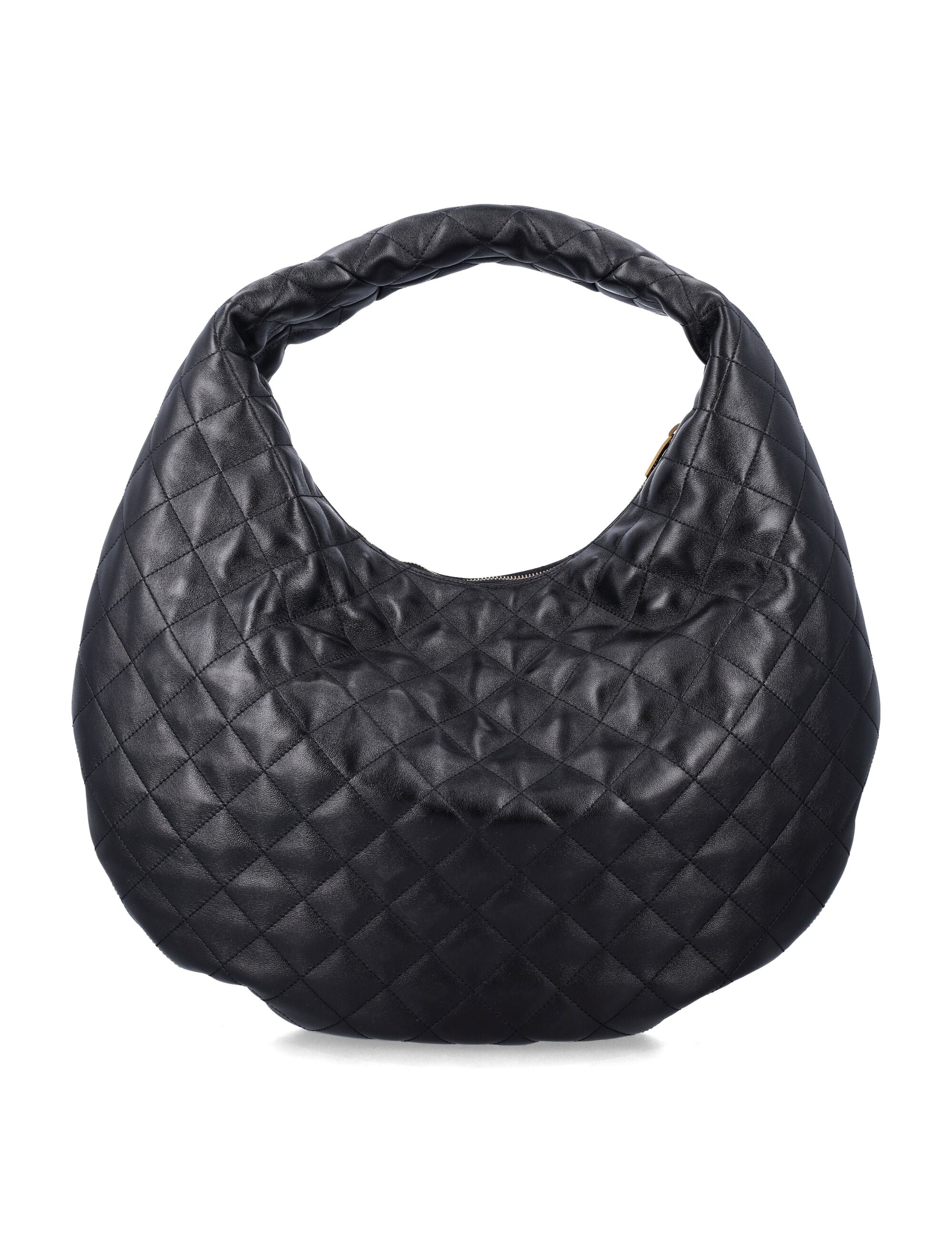 Bolsa Icare de almofada estampada Saint Laurent Preto Pele de Cordeiro