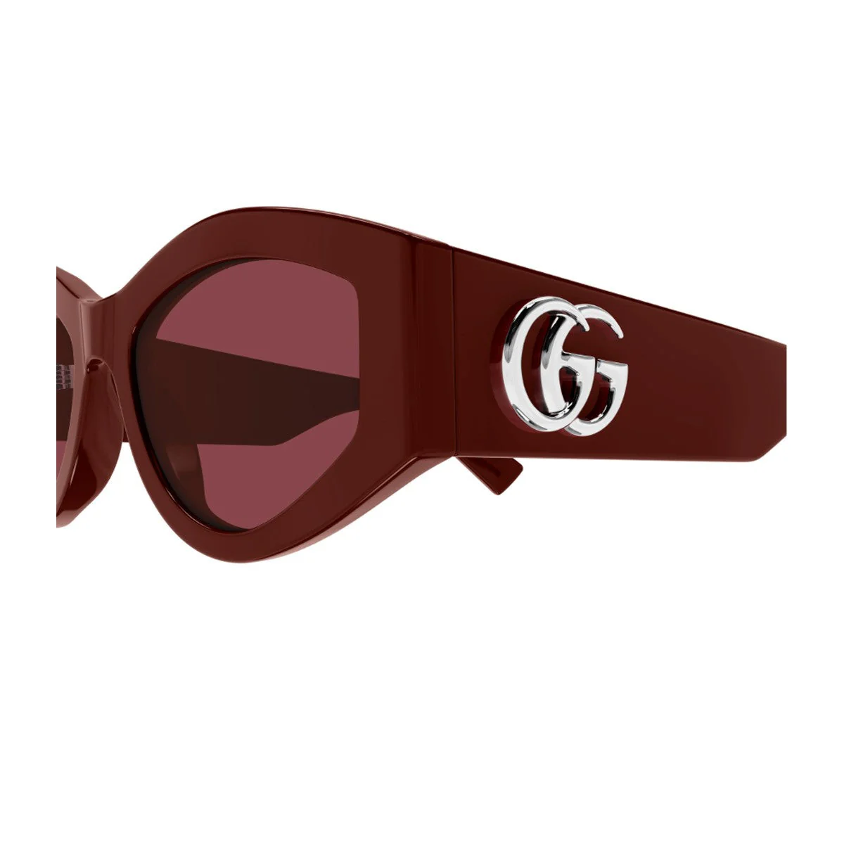 Óculos de Sol Gucci Gg1951s Linea Emblem Burgundy Acetato Riciclato