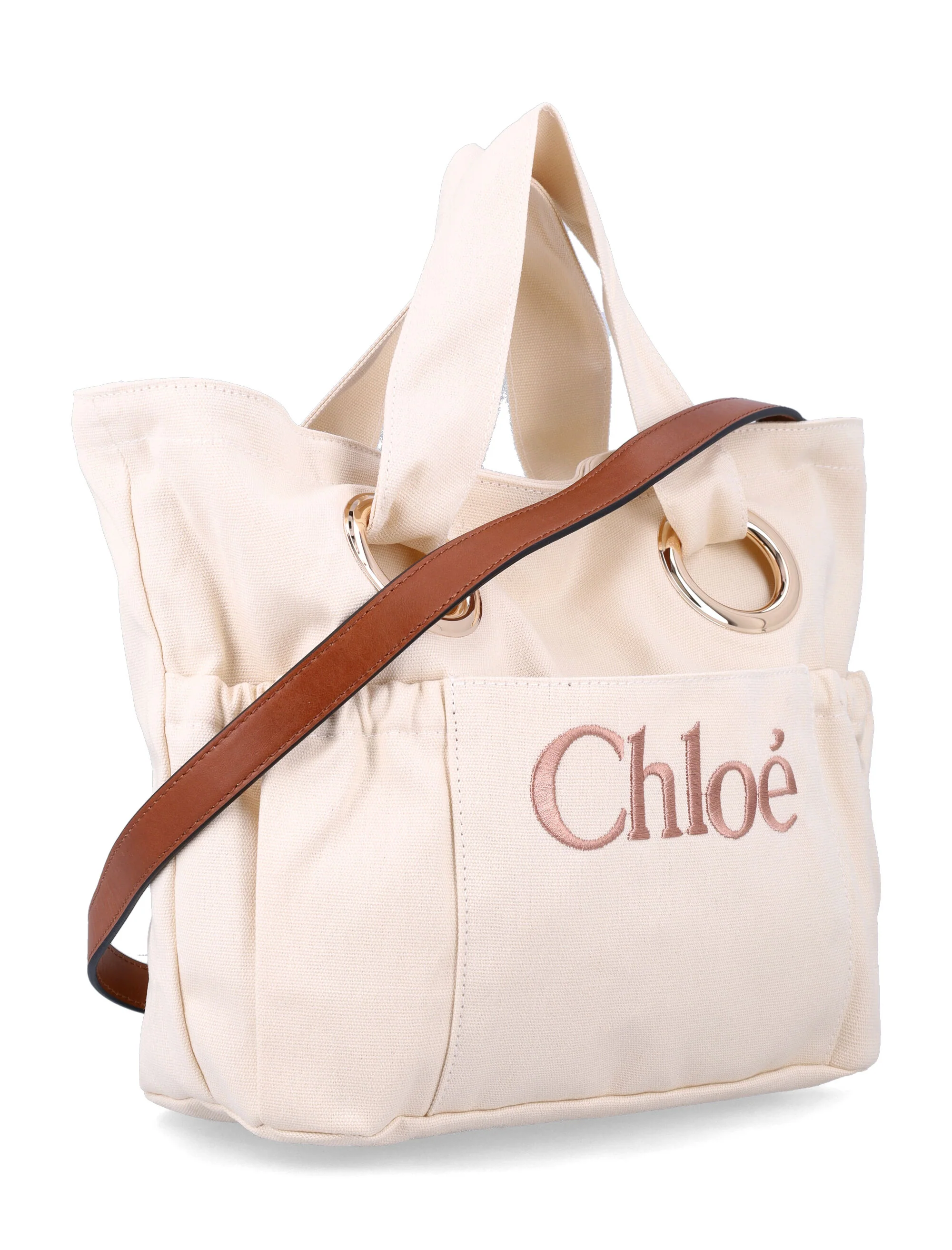 Bolsa de pano de algodão orgânico Chloé kids com acabamento marfim