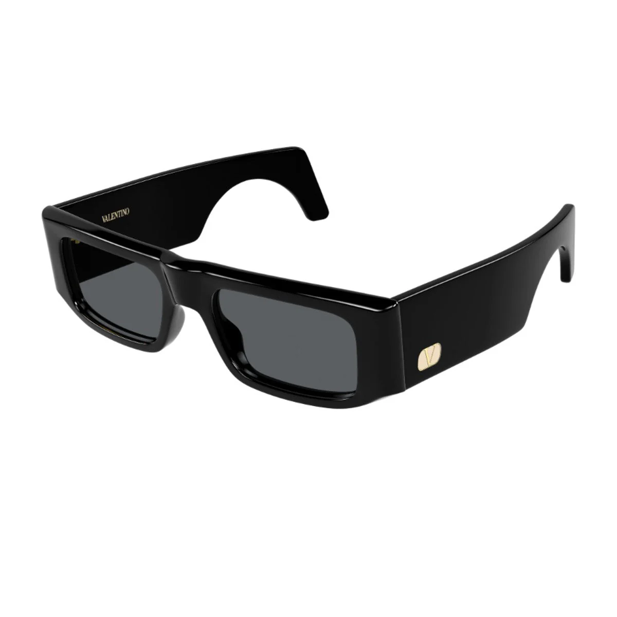 Óculos de Sol Valentino Vg005s Linea V Logo Preto / Cinza Acetato Reciclado