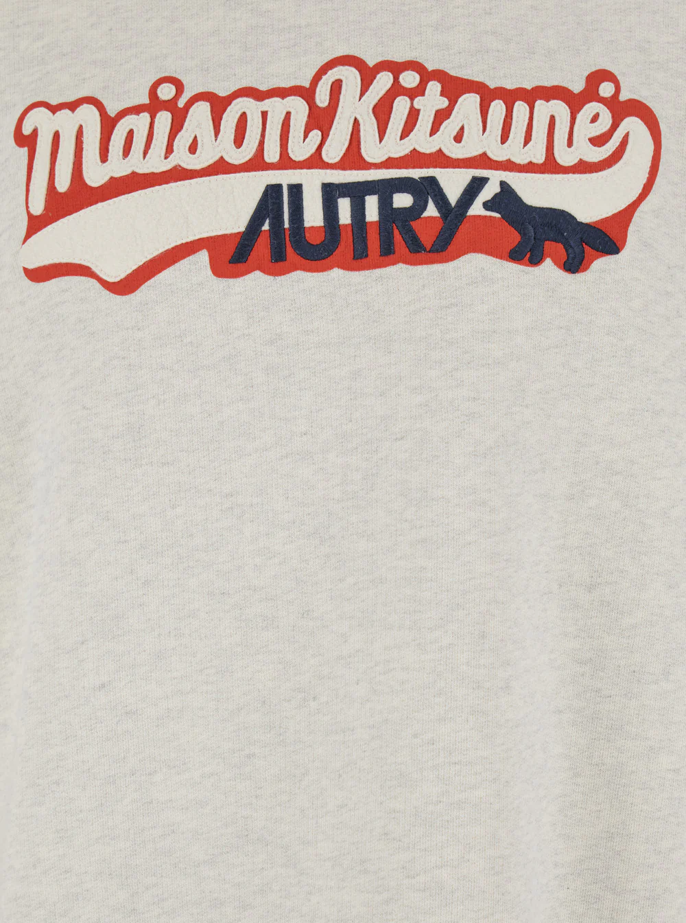 Sweatshirt Crewneck Cinza-Claro com Estampa na Frente e Punhos Ribados em Algodão Sweatshirt Crewneck Cinza-Claro com Estampa na Frente e Punhos Ribados em Algodão