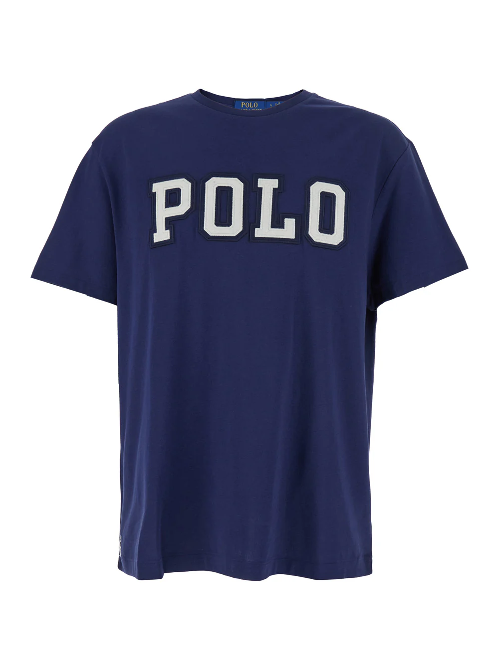 Camiseta Polo Ralph Lauren Azul com Gola Redonda e Letras com Logotipo na Frente e Bordado de Pônei na Frente em Algodão Homens Camisetas Polo Camiseta Polo Ralph Lauren Azul com Gola Redonda e Letras com Logotipo na Frente e Bordado de Pônei na Frente em Algodão Homens Camisetas Polo