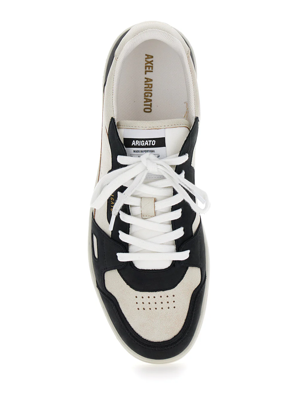Sapatilhas Bicolor de Couro Preto e Bege com Logotipo de Dados Axel Arigato Masculino Branco/Preto Poliéster Reciclado