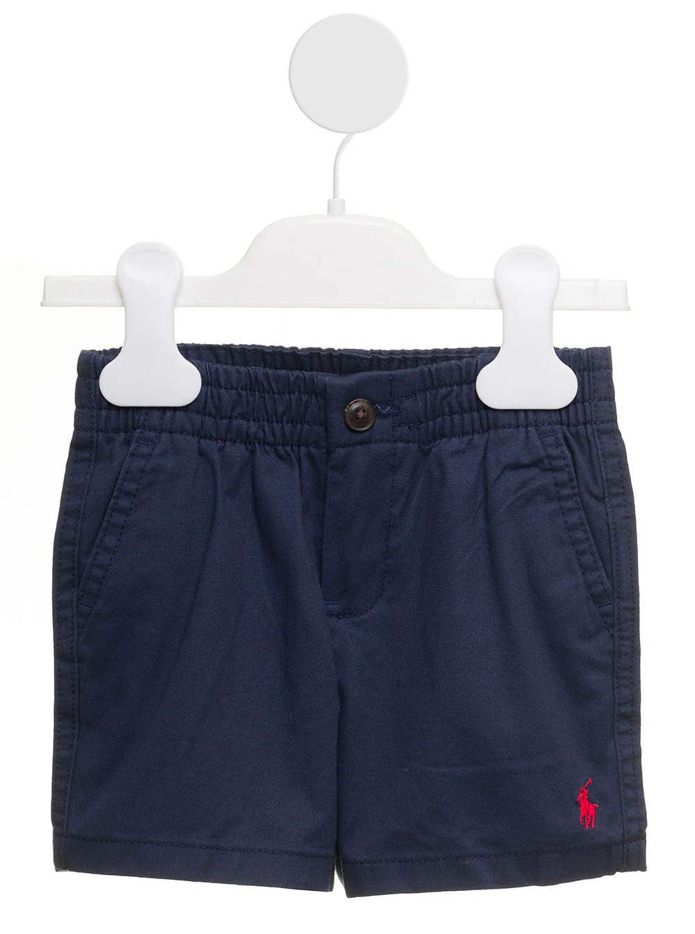 Polo Ralph Lauren Kids Calças Curtas de Algodão Azuis para Bebé Menino com Logotipo Azul Elastano e Bermuda