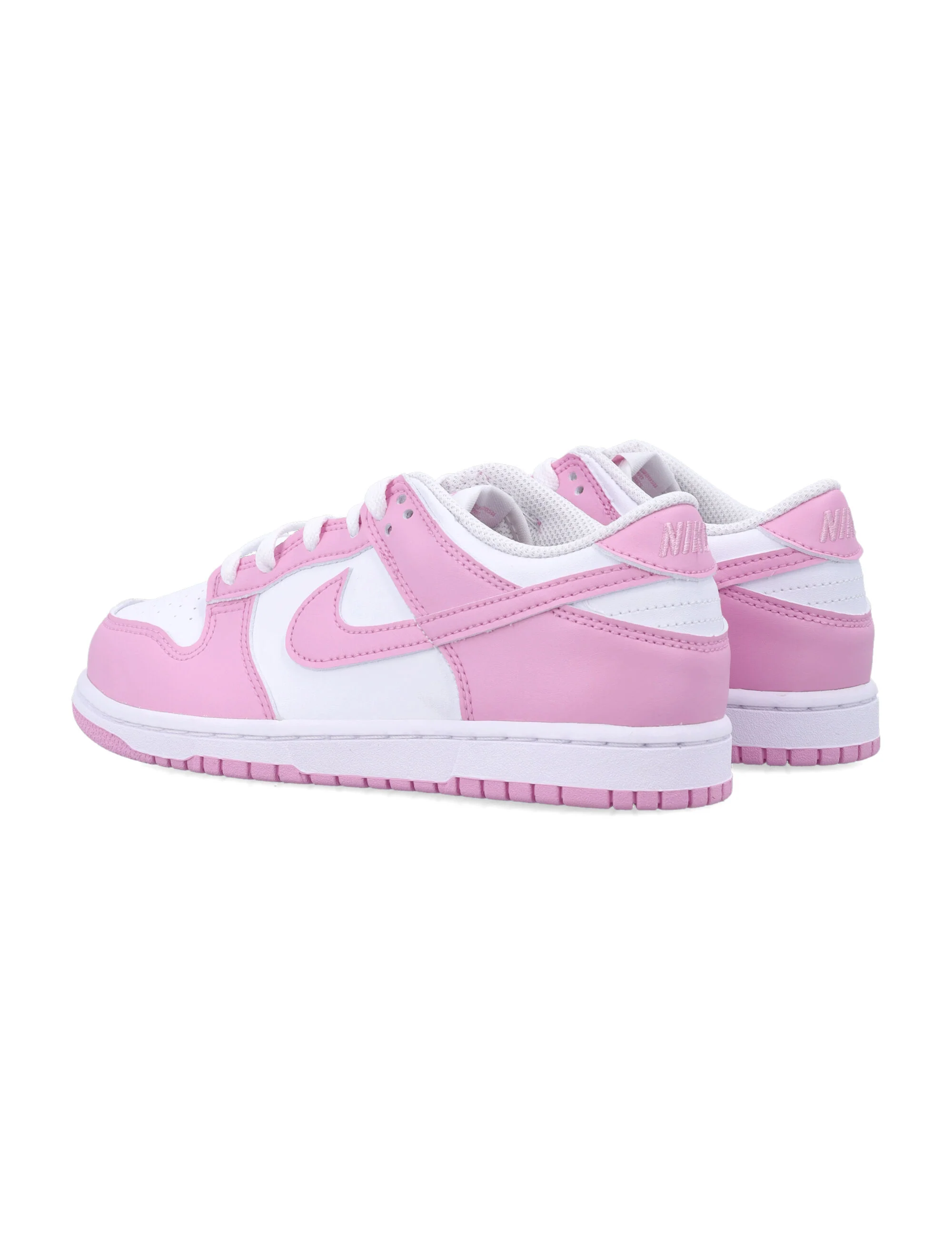 Sapatilhas Nike Dunk Low Infantil Branco e Rosa Branco/Rosa Sintético Sola