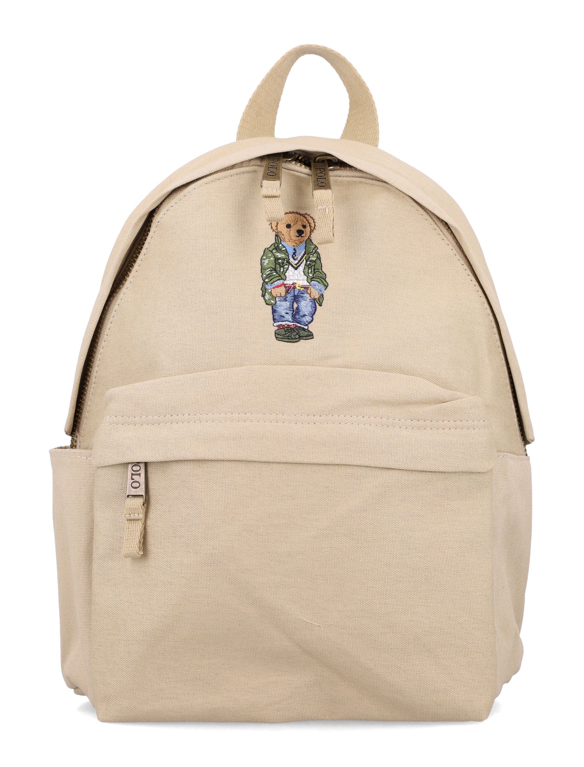 Mochila Infantil Bear Bege de Algodão Polo Ralph Lauren