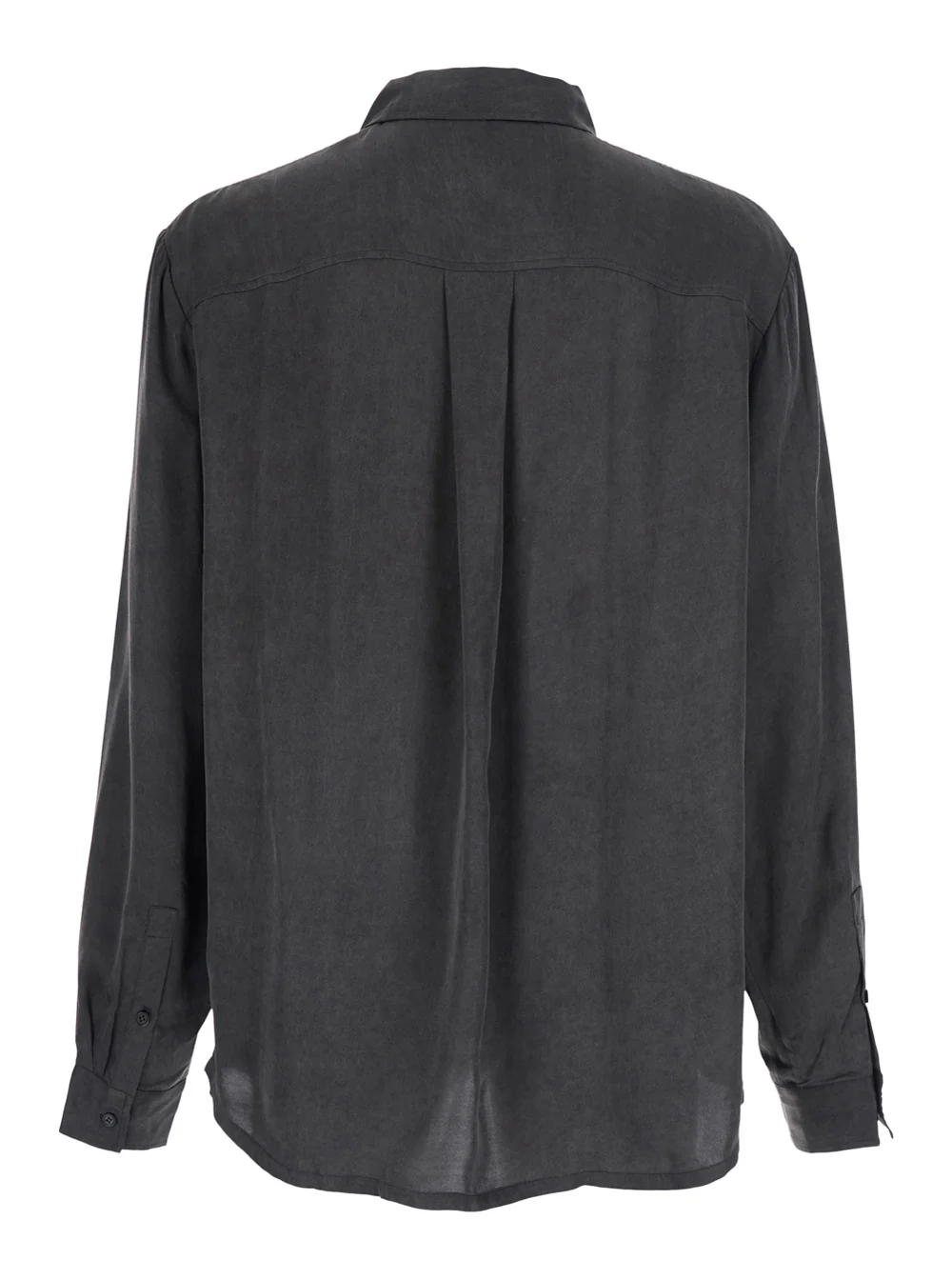 Camisa Won Hundred PETE Preta com Gola Clássica e Fechamento Frontal em Tecido Técnico para Homens