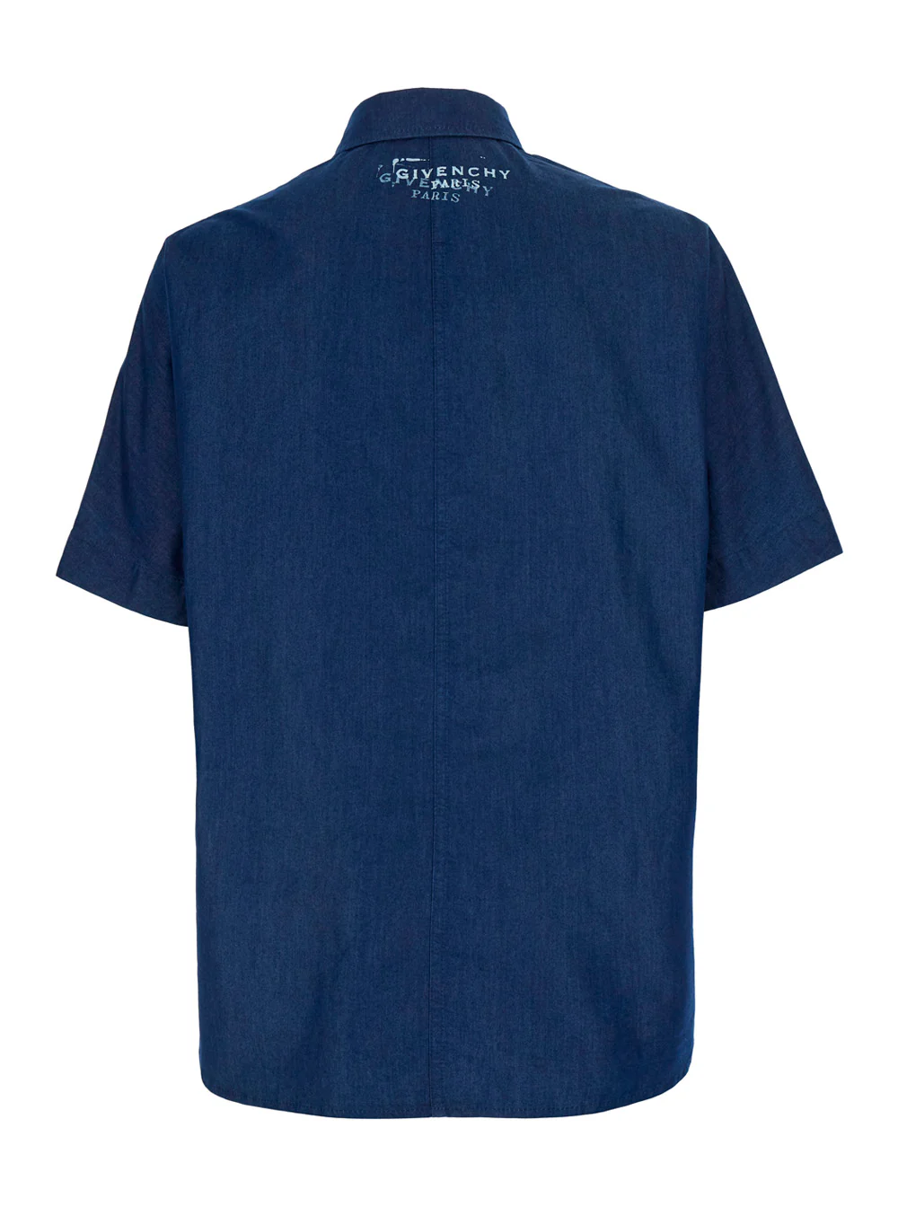 Camisa Azul com Gola e Manga Comprida Givenchy Denim Light Mc Tecido Técnico em Mistura de Algodão para Homens Azul Blusas de Poliamida