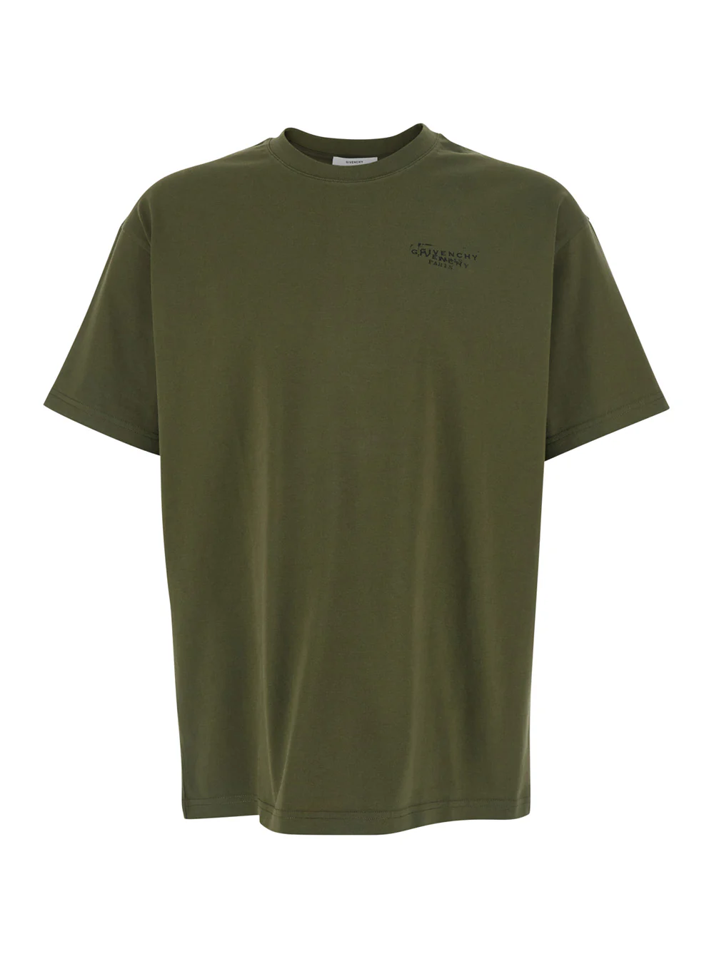 Camiseta Verde Givenchy com Logotipo na Frente e Nas Costas para Homens Camisetas de Algodão Camisetas Polo Camiseta Verde Givenchy com Logotipo na Frente e Nas Costas para Homens Camisetas de Algodão Camisetas Polo